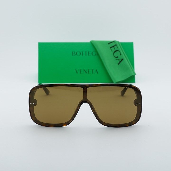 Bottega Veneta Bottega Veneta BV0167S 003 Sunglasses Havana Shield Frame Size ONE SIZE - 11 Thumbnail