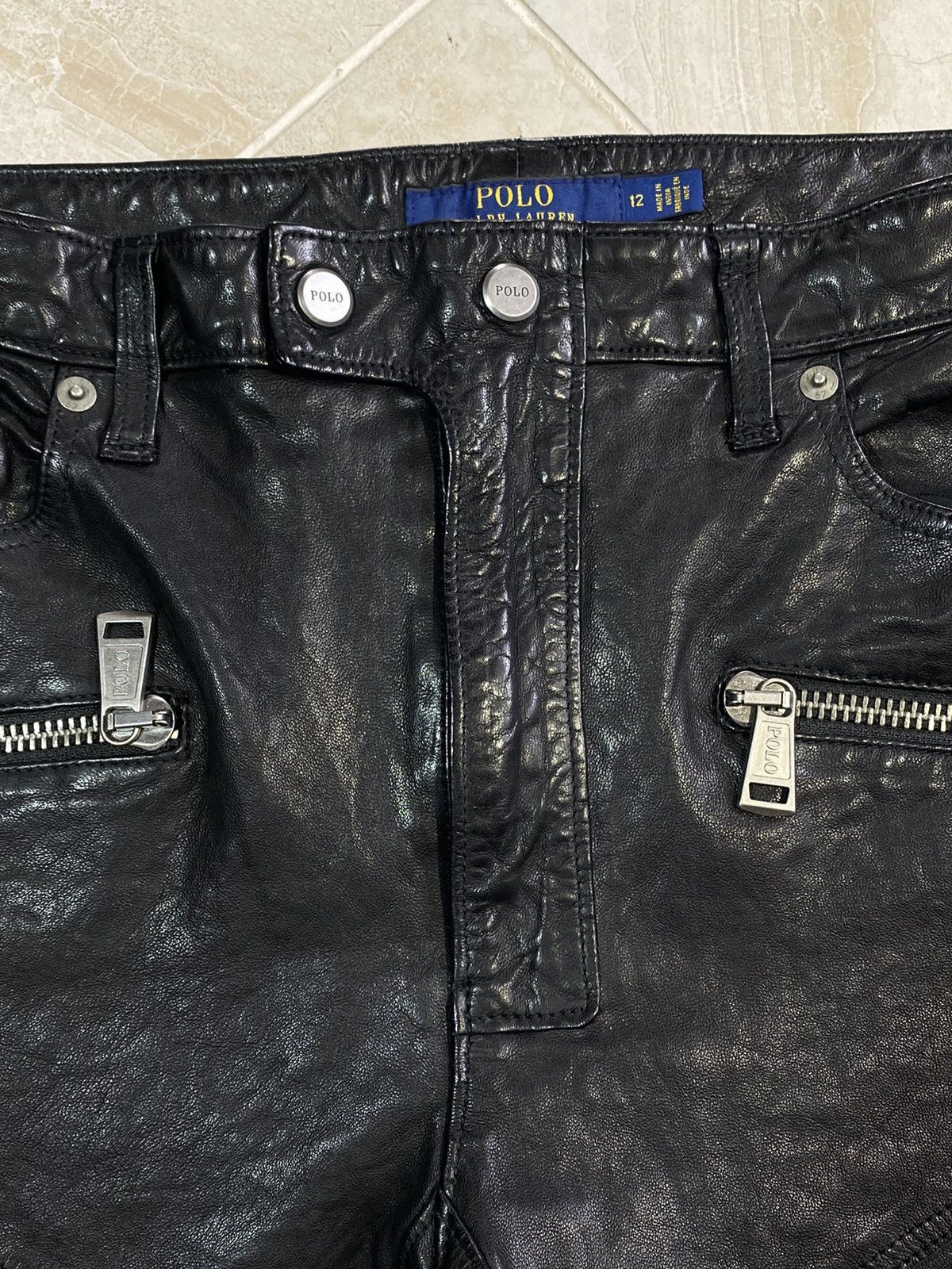 Polo Ralph Lauren Polo Ralph Lauren Women’s Leather Biker Pants Avant Garde Size 34" / US 12 / IT 48 - 7 Thumbnail