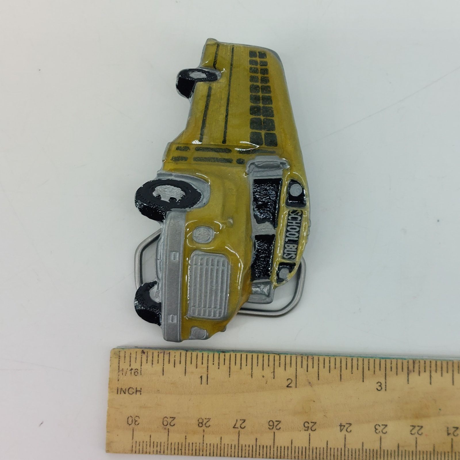 Vintage Great American Buckle Belt Buckle Yellow Enamel School Bus Size ONE SIZE - 13 Thumbnail