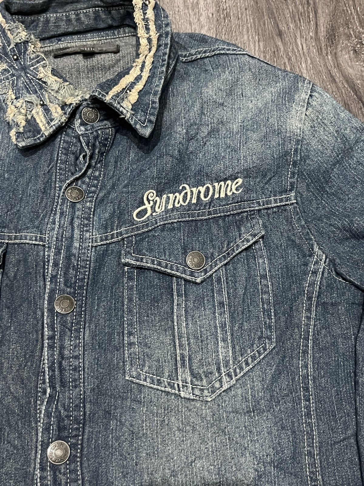 Hysteric Glamour In The Attic Vkei Embroided Union Jack Collar Denim Shirt Size US M / EU 48-50 / 2 - 3 Thumbnail