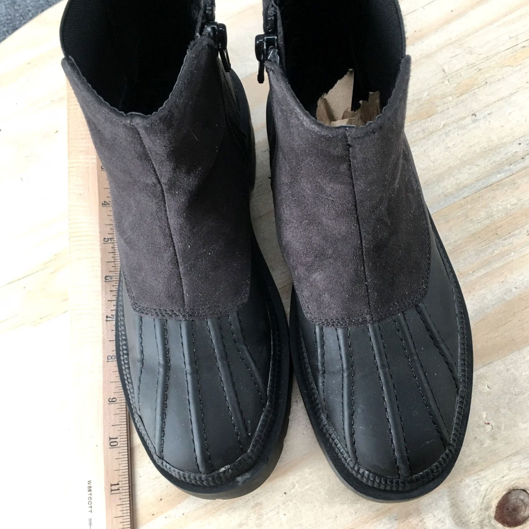 Vintage Universal Thread Duck Boots Womens 6 Ella Chelsea Ankle Black Rubber Zip Pull On Boots Size US 6 / IT 36 - 7 Thumbnail