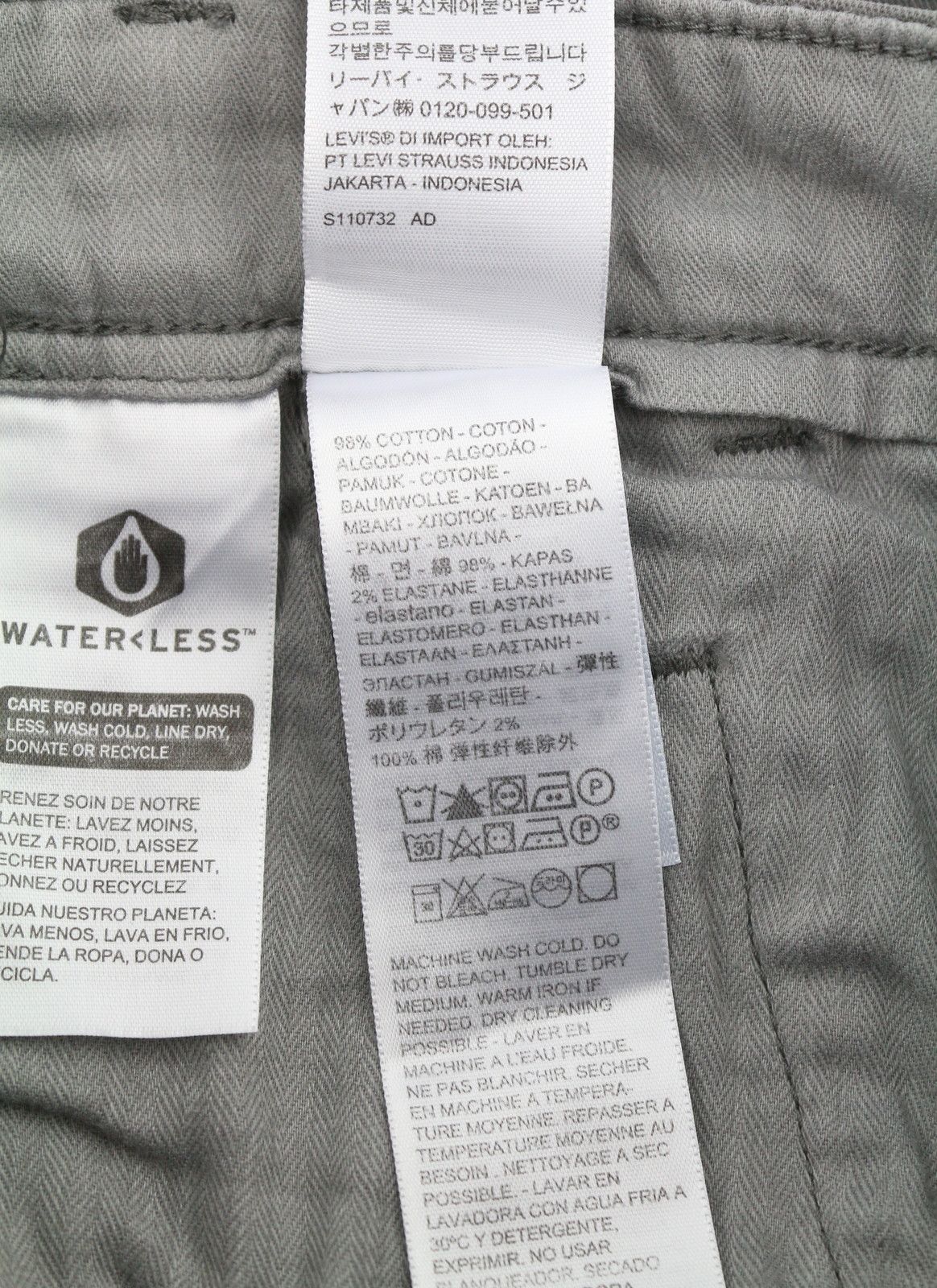 Levi's XX CHINO W28/L32 Grey Taper Stretch Zip Pants 87059 Size US 28 / EU 44 - 9 Thumbnail