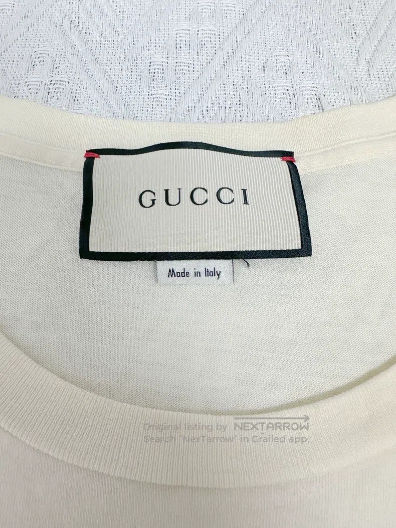 Gucci Gucci Beige large logo short-sleeved T-shirt Size US S / EU 44-46 / 1 - 4 Thumbnail
