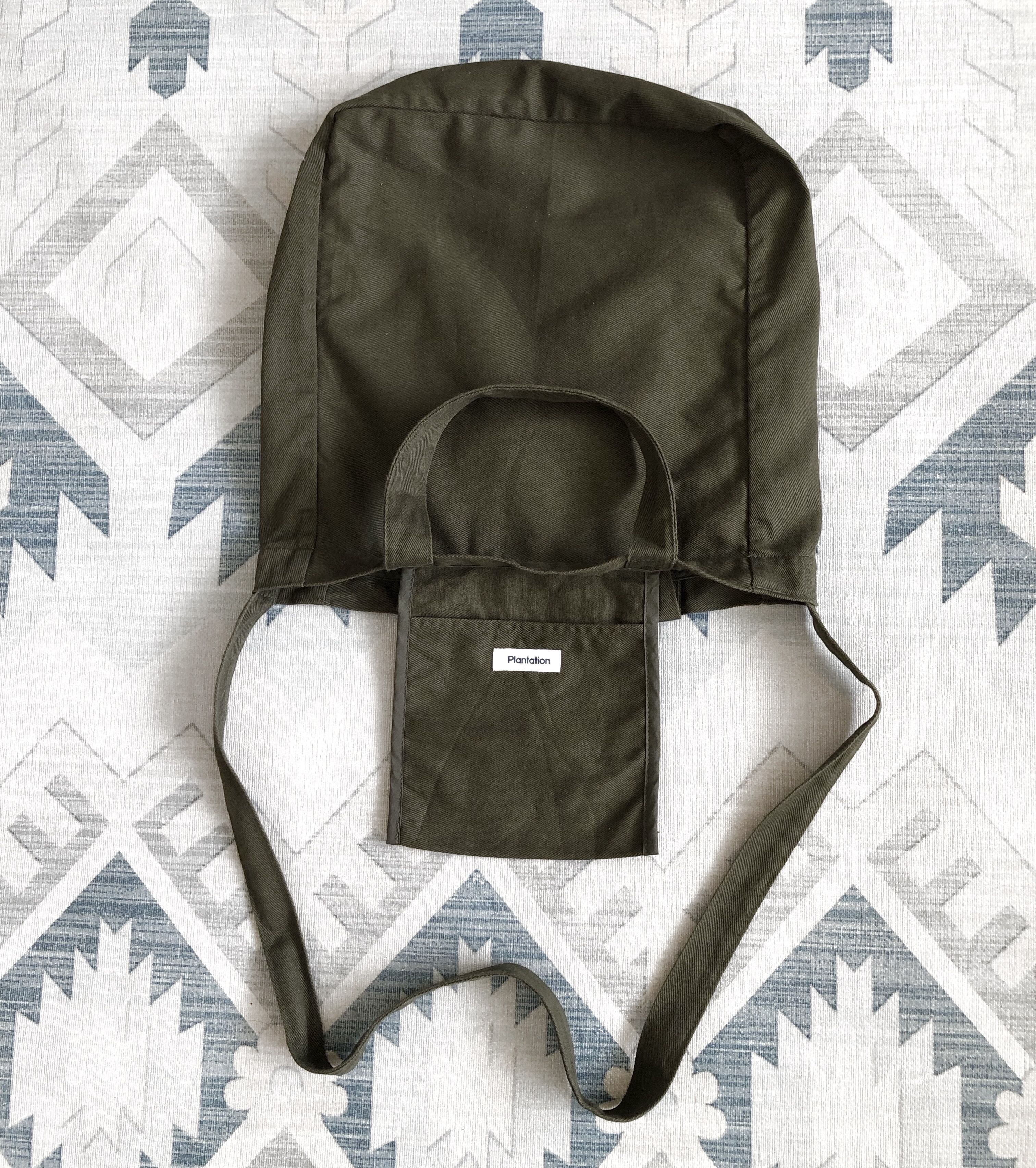 Issey Miyake × Vintage PLANTATION ISSEY MIYAKE GREEN ARMY 2-WAYS TOTE BAG Size ONE SIZE - 1 Thumbnail