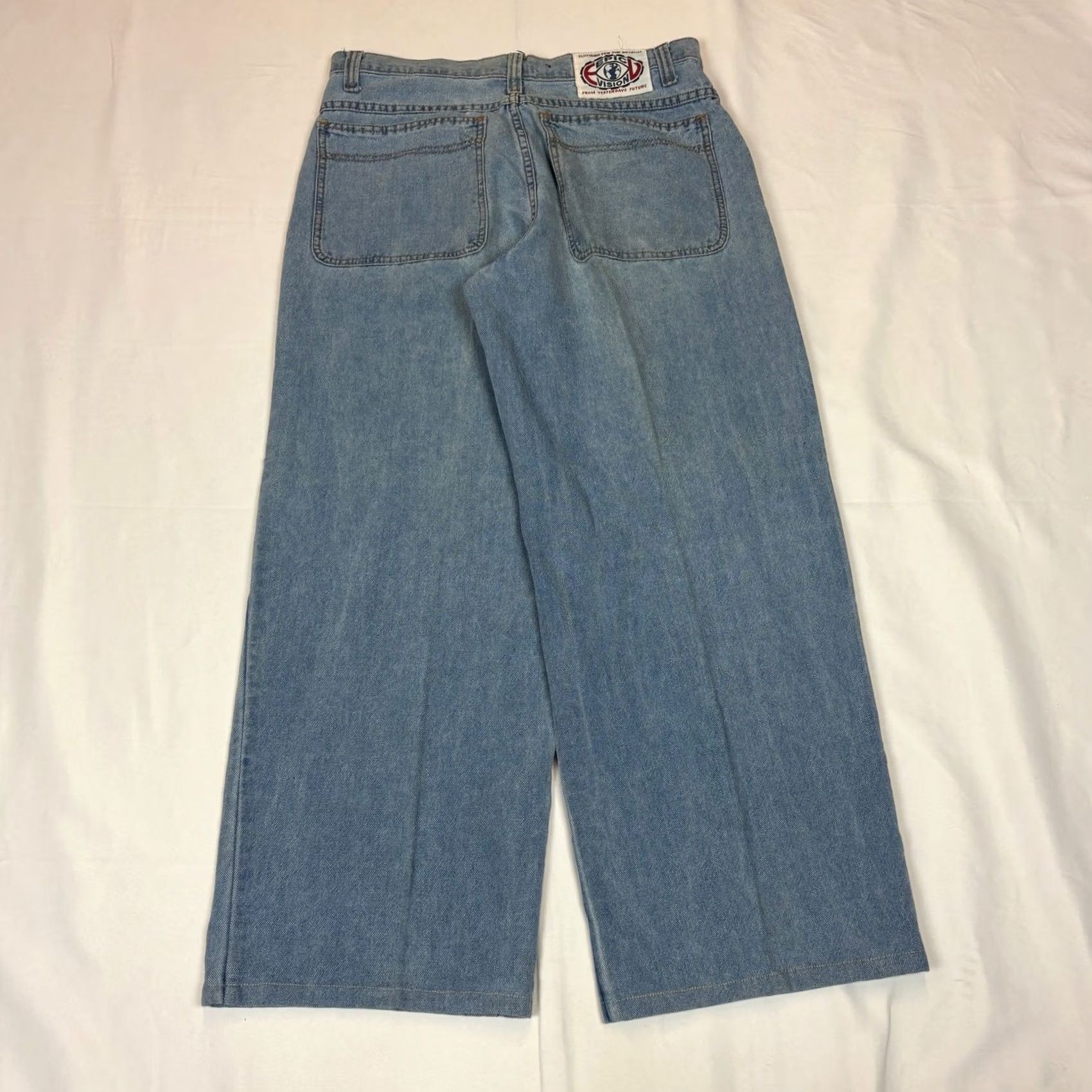 Vintage VINTAGE Epic Vision Jeans Men's Wide Leg 33x30 Baggy Skate Y2K Rave Size US 33 - 4 Thumbnail