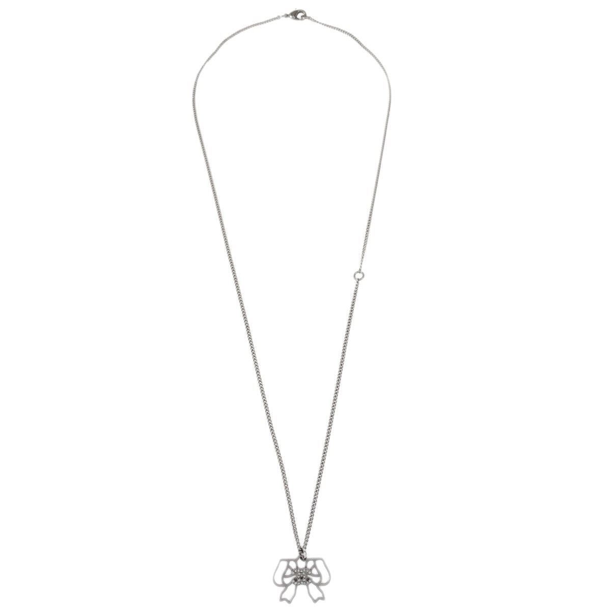 Chanel Chanel CC Bow Necklace Crystal Embellished Metal Size ONE SIZE - 1 Thumbnail