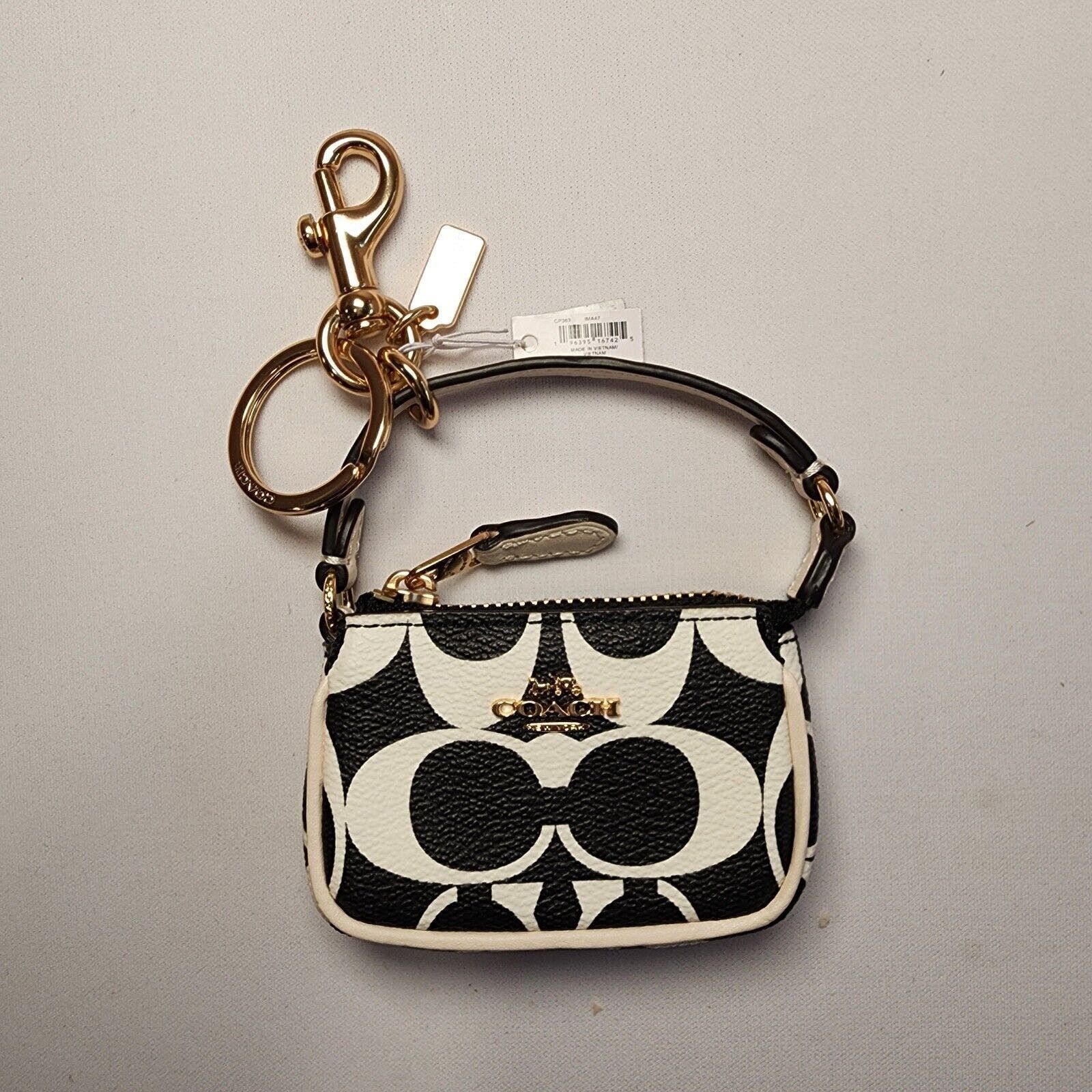 image of Coach Cp363 Mini Nolita Bag Charm Signature Gold/black Multi, Women's
