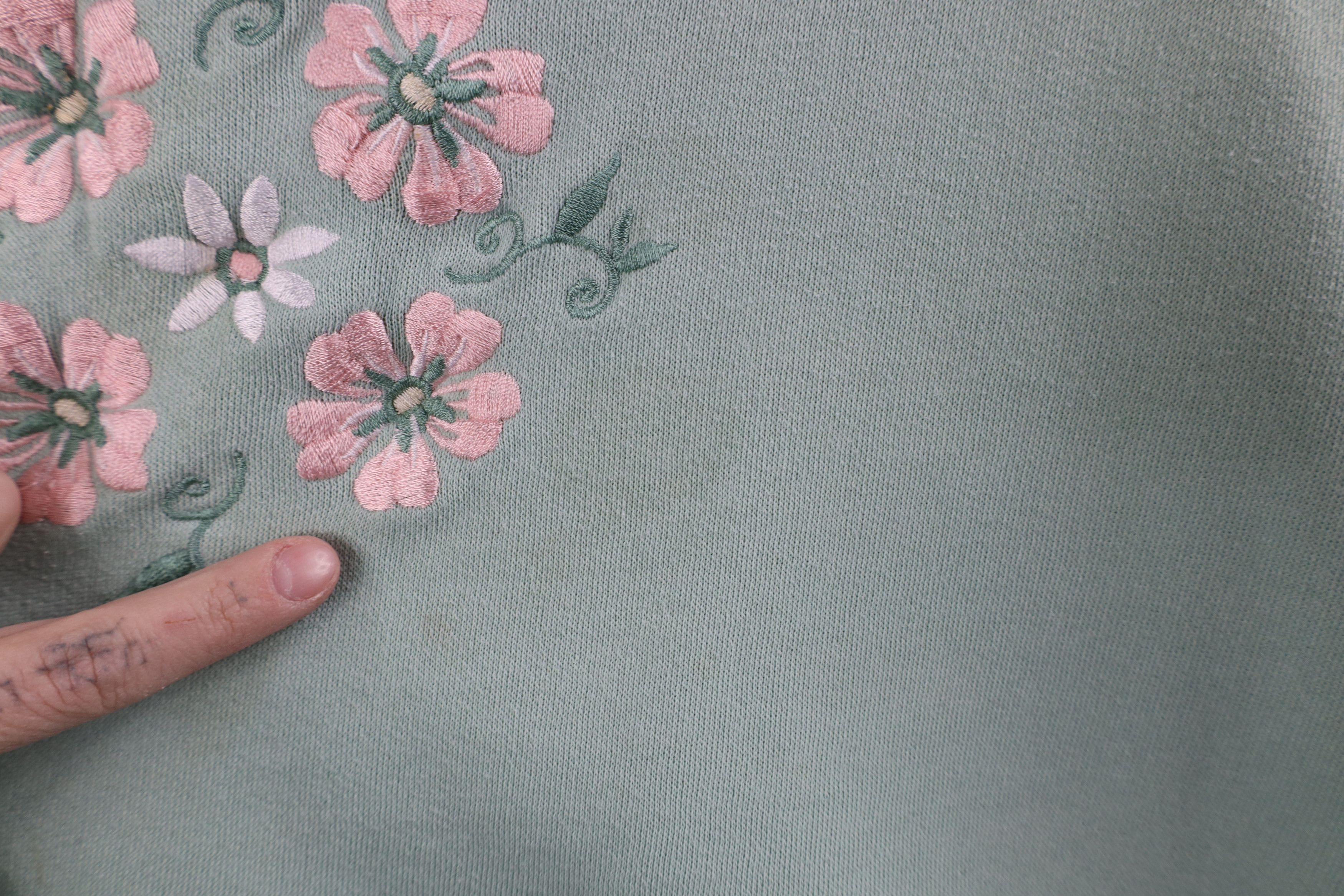 Vintage Vintage 90s Streetwear Nature Flower Floral Sweatshirt Green Size L / US 10 / IT 46 - 5 Thumbnail