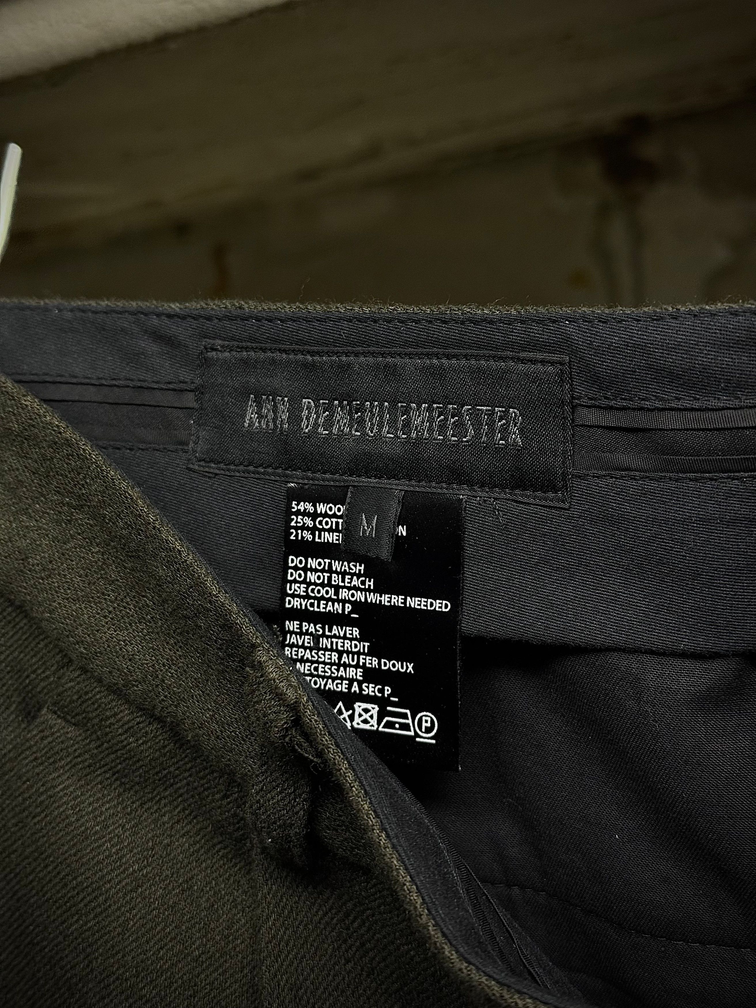Ann Demeulemeester Ann Demeulemeester 2010s Khaki Wool Pleated Dress Pants Size M / US 6-8 / IT 42-44 - 7 Thumbnail