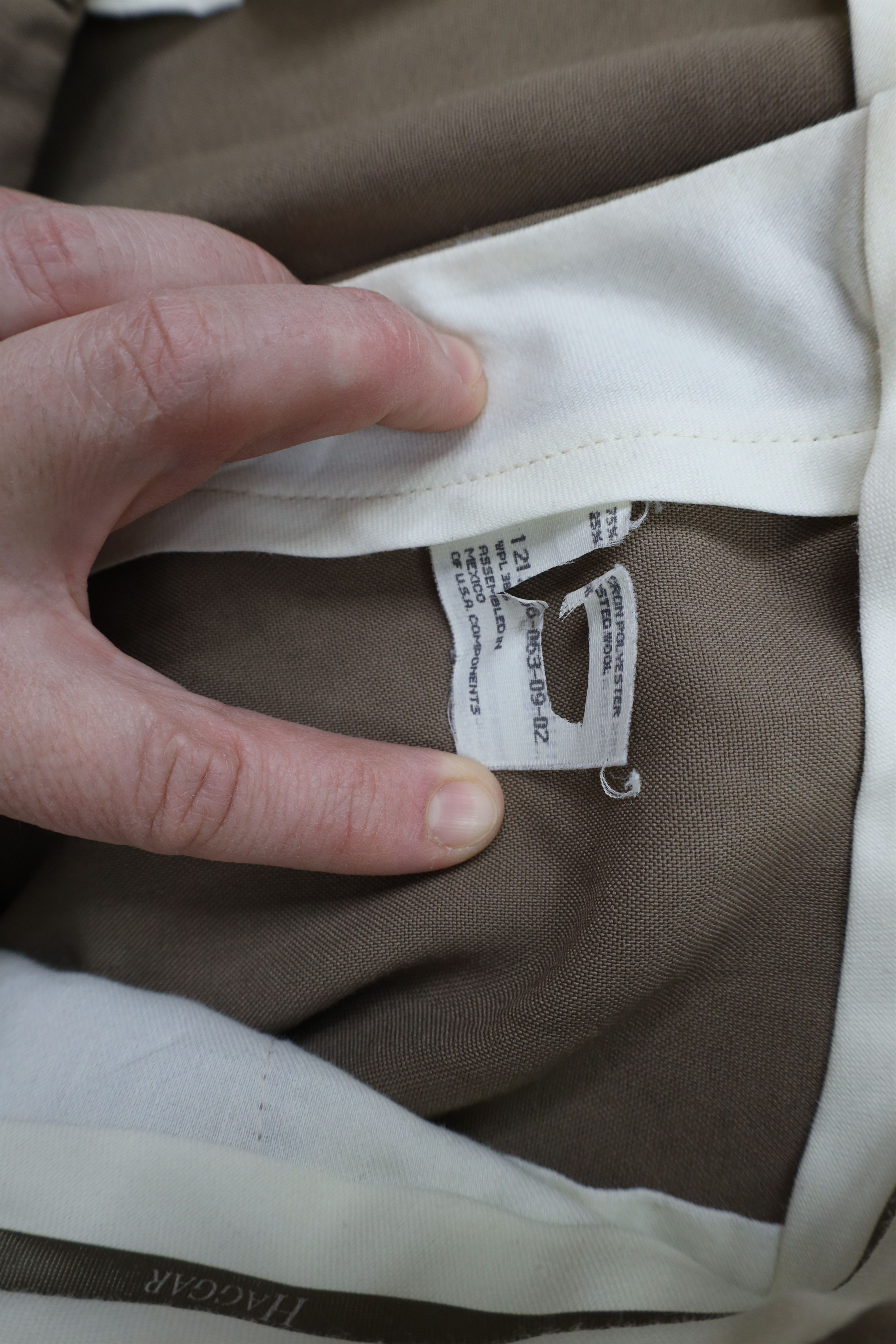 Vintage Vintage 90s Streetwear Wool Blend Wide Leg Chino Pants Beige Size US 36 / EU 52 - 7 Thumbnail