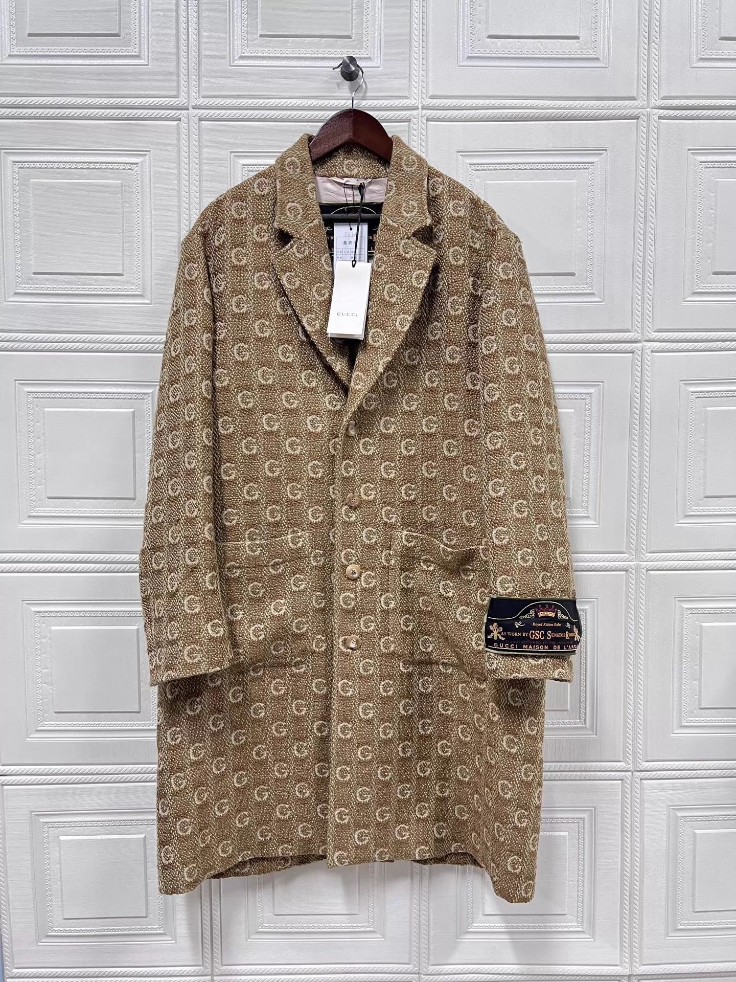 Gucci Gucci Khaki GG Allover Runway Wool Coat 48 EU NWT Size US M / EU 48-50 / 2 - 1 Thumbnail