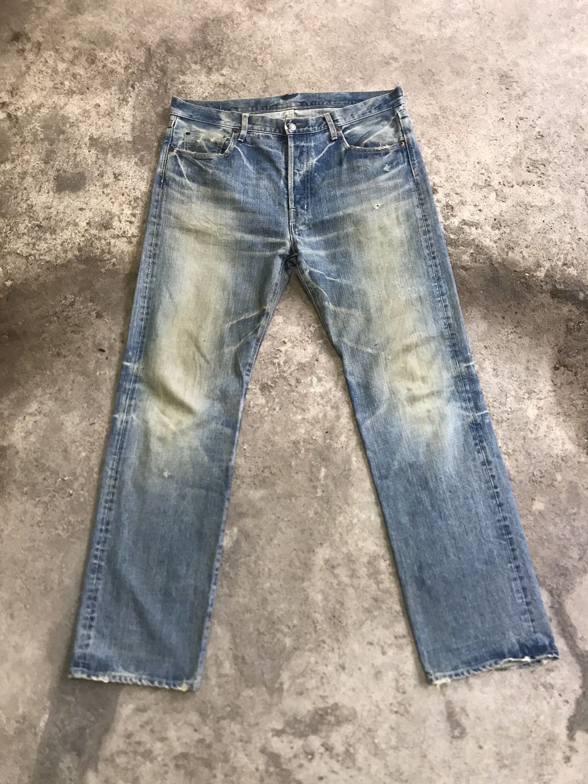Japanese Brand ⚡️Vintage Domingo Spell Bound Distressed Denim Size US 36 / EU 52 - 1 Thumbnail