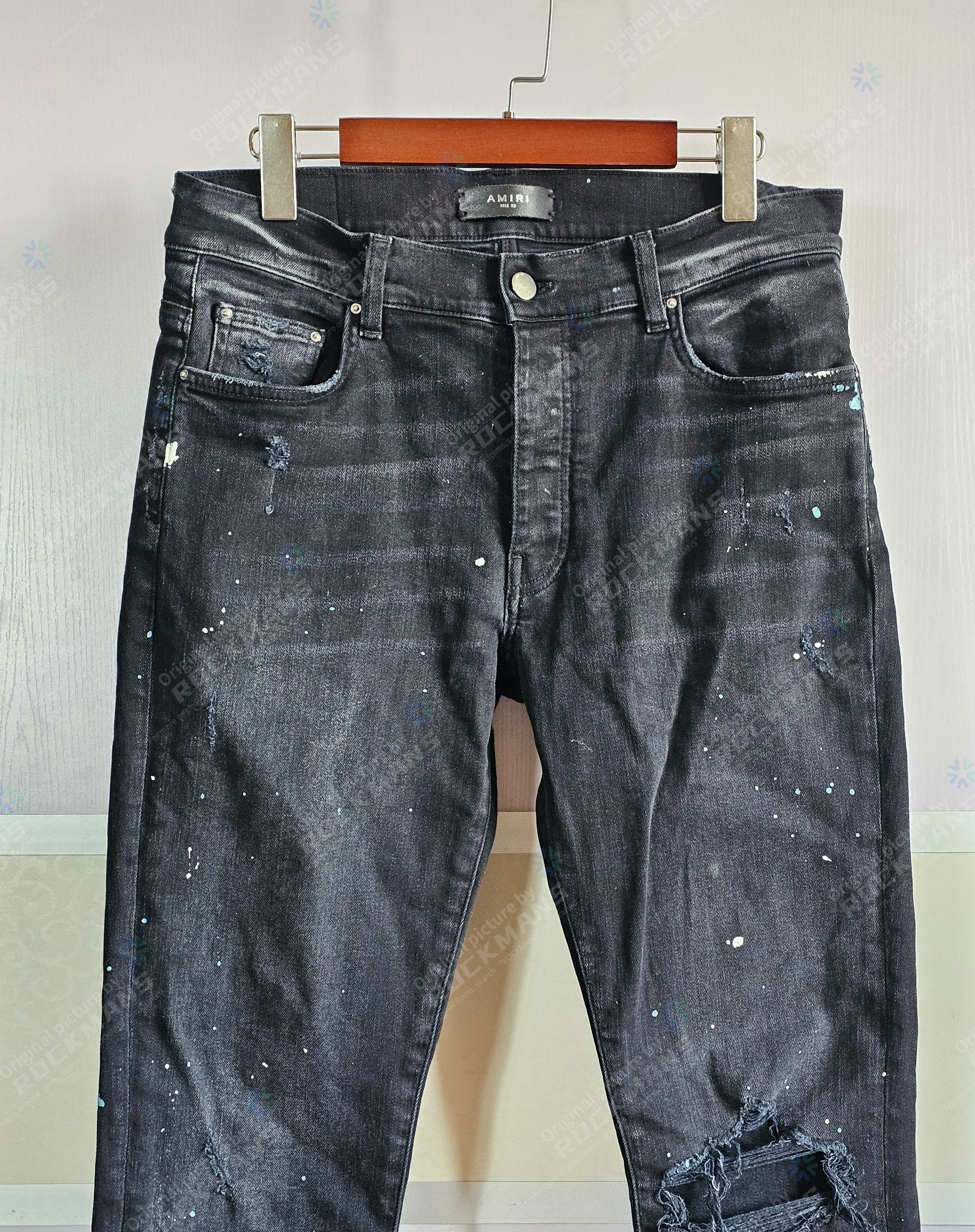 Amiri Amiri Men's Paint Splatter Point Rip Jeans Size 34 Size US 32 / EU 48 - 2 Thumbnail
