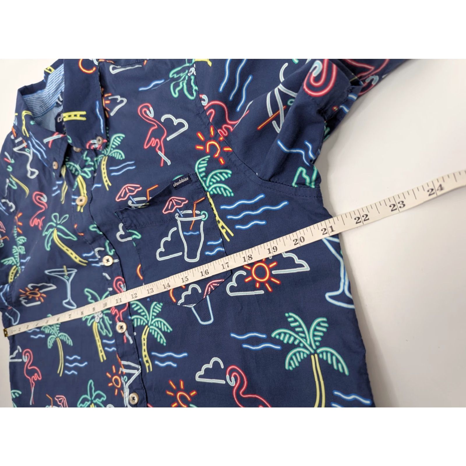 Chubbies Chubbies Shirt Men's Small Flamingo Palm Tree Cocktail Summer Party Beach Cotton Shirt Size US S / EU 44-46 / 1 - 5 Thumbnail