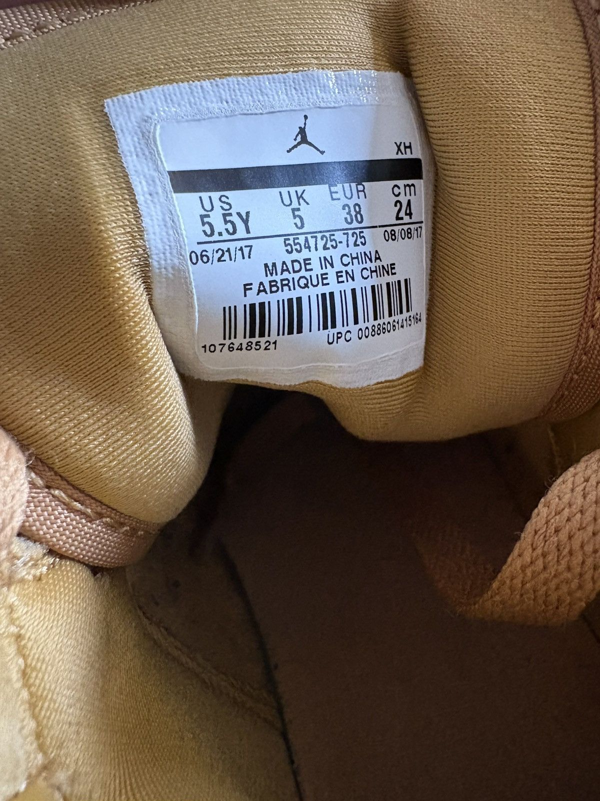 Nike Jordan 1 mid golden harvest sail Size US 5.5 / EU 38 - 4 Thumbnail