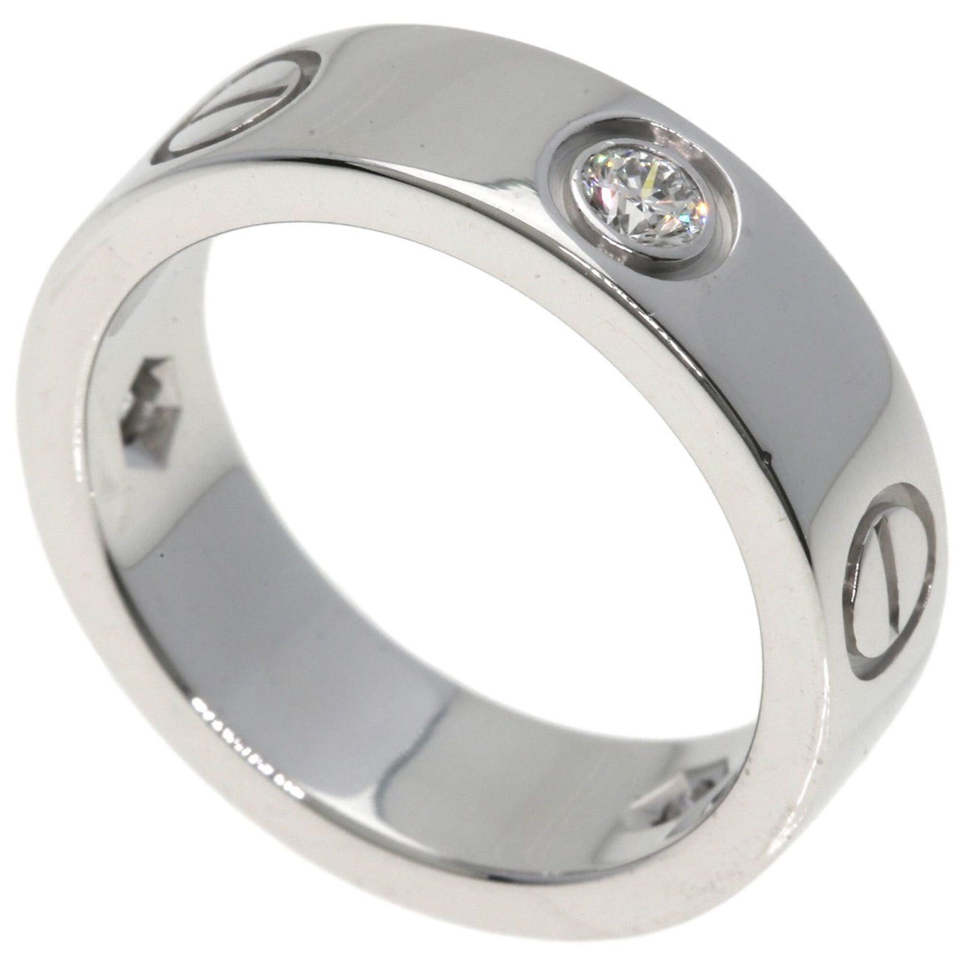 Cartier Cartier Love Ring Half Diamond #50 18K White Gold Women's CARTIER Size ONE SIZE - 1 Thumbnail
