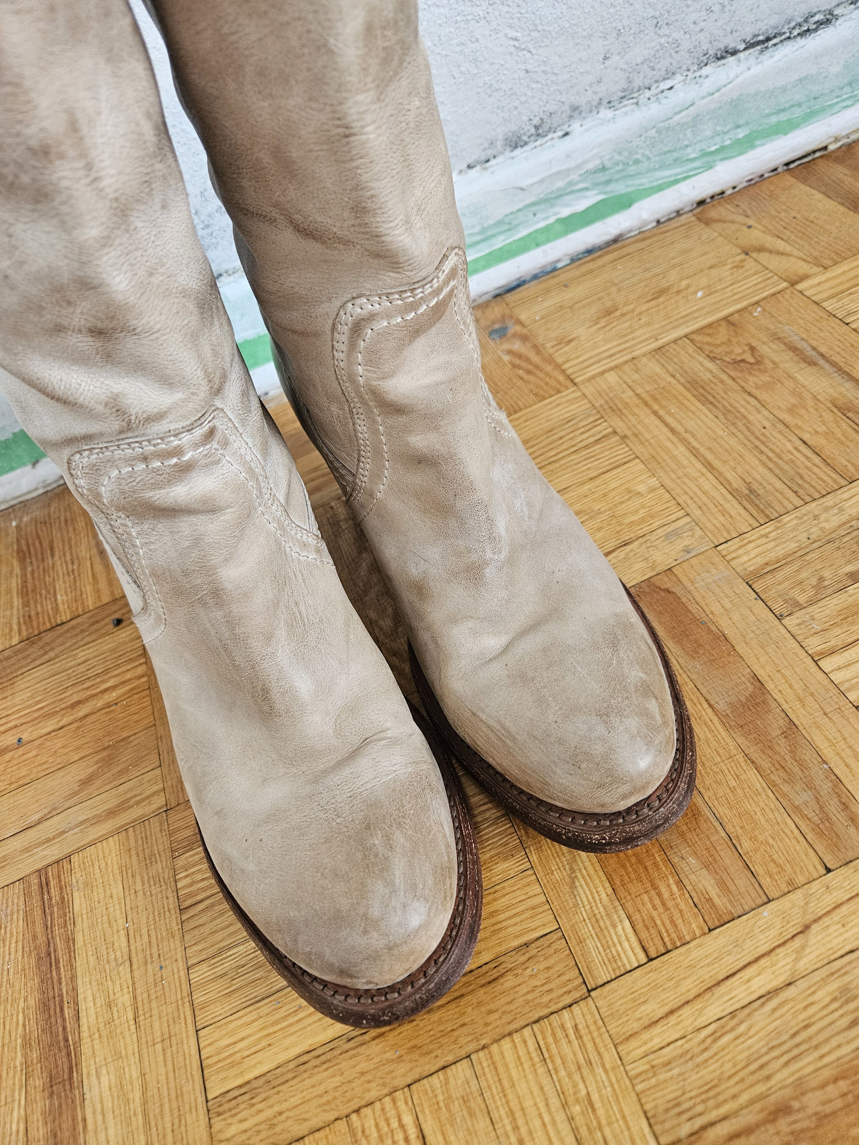 Frye Distressed brushed leather Frye boots avantgarde western Size US 6.5 / IT 36.5 - 3 Thumbnail
