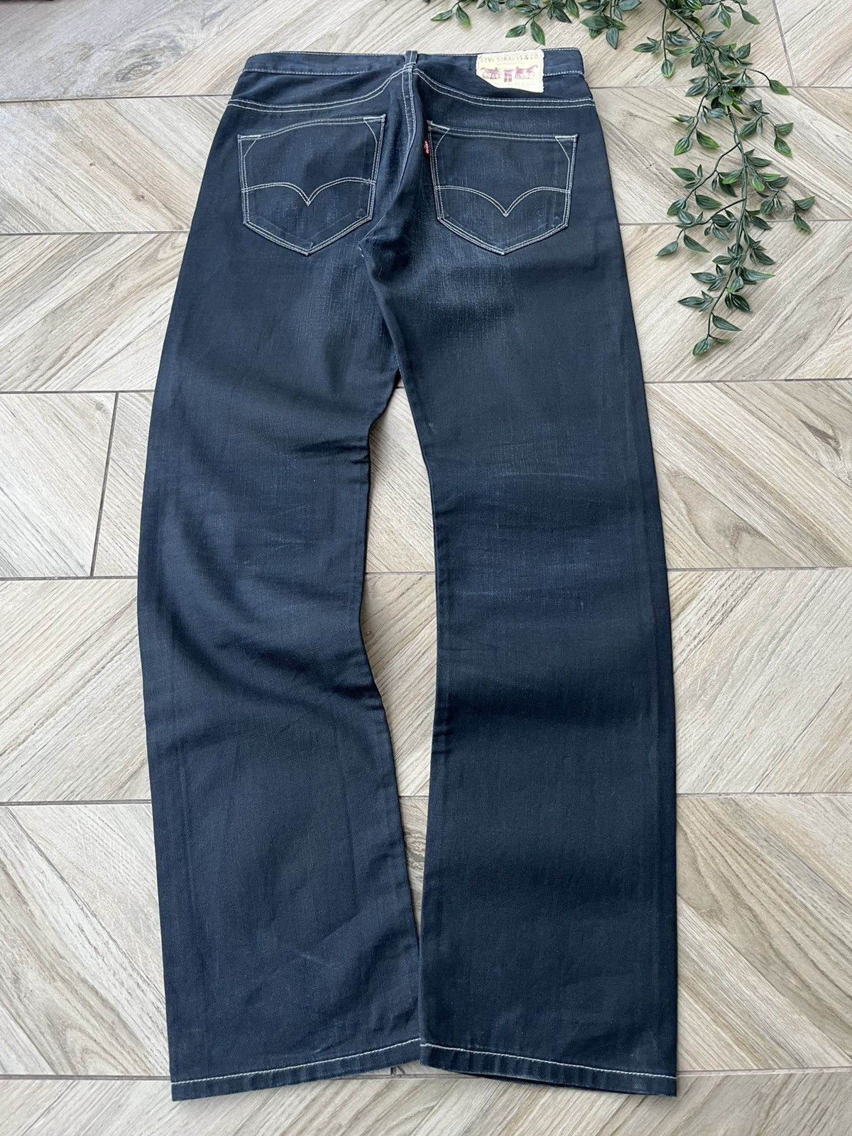 Levi's Vintage waxed Levis 504 31x32 Black Jeans Pants 31w Size US 31 - 5 Thumbnail
