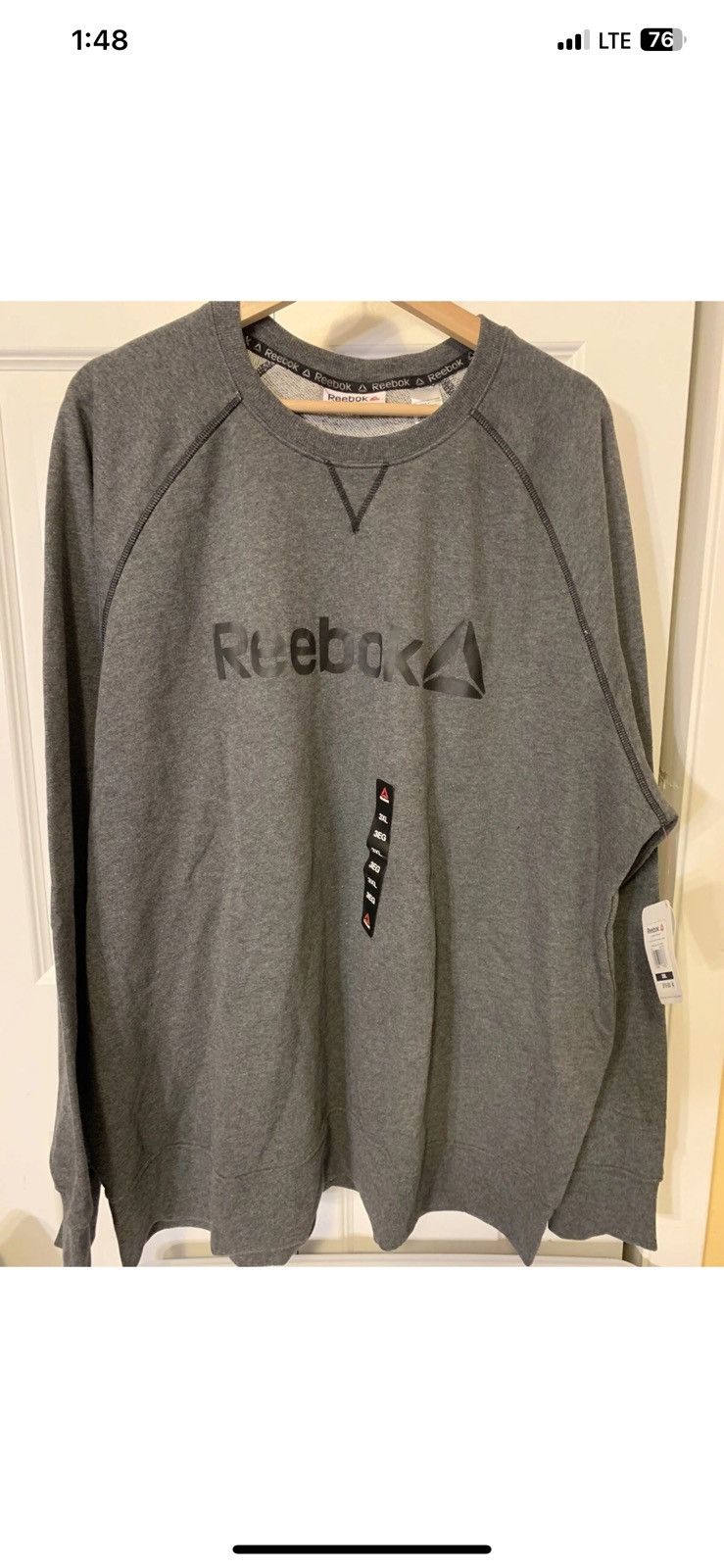 Reebok New Reebok Men’s Sz XXXL Cruise Control Crew Sweatshirt Gray Size US XXL / EU 58 / 5 - 5 Thumbnail