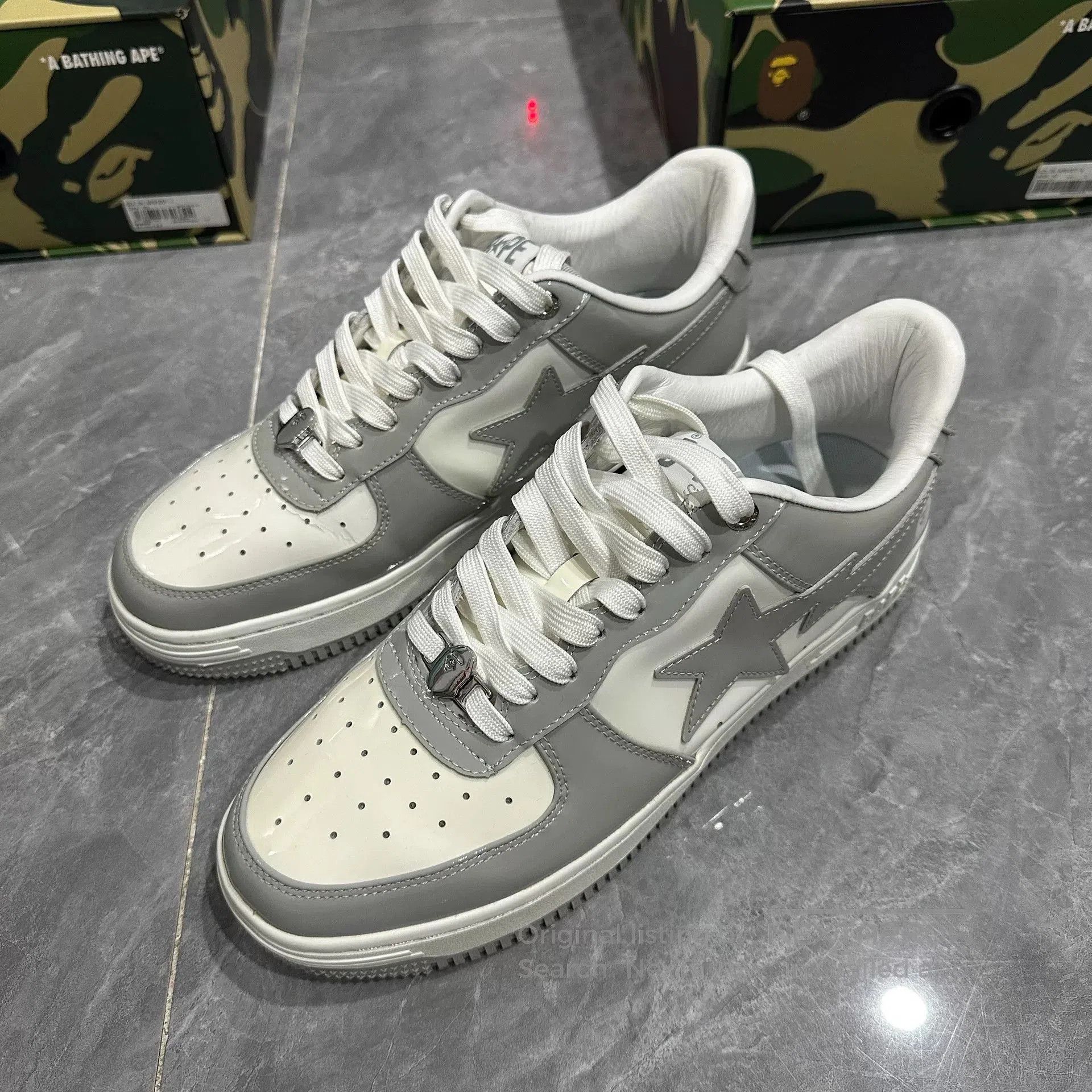 Bape BAPE STA Bapesta White Gray Sneakers. Size US 10 / EU 43 - 1 Thumbnail