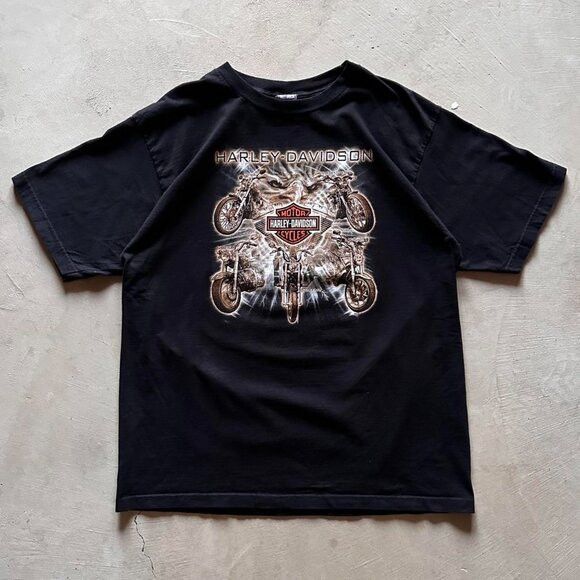 Harley Davidson 2000s harley davidson black graphic tee Size US XXL / EU 58 / 5 - 3 Thumbnail