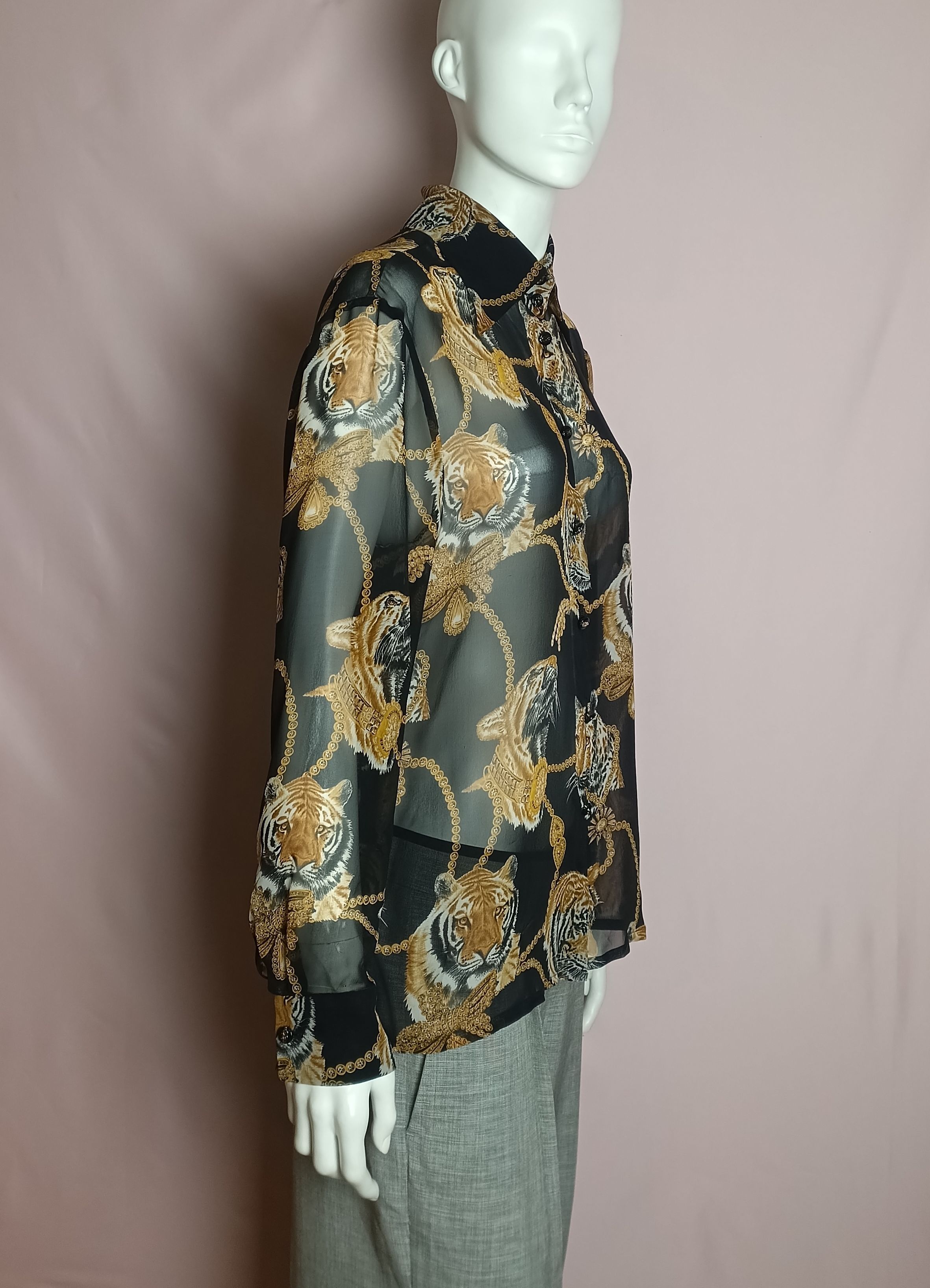 Escada ESCADA Silk Blend Blouse Shirt Tiger Print EU 40 Size M / US 6-8 / IT 42-44 - 2 Thumbnail