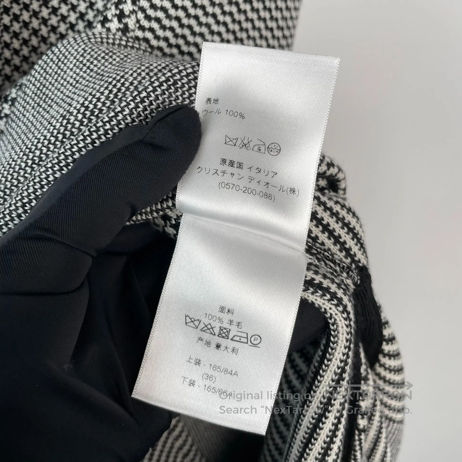 Dior Dior Houndstooth Irregular Wool Nine-quarter Sleeve Knit T Size XS / US 0-2 / IT 36-38 - 5 Thumbnail