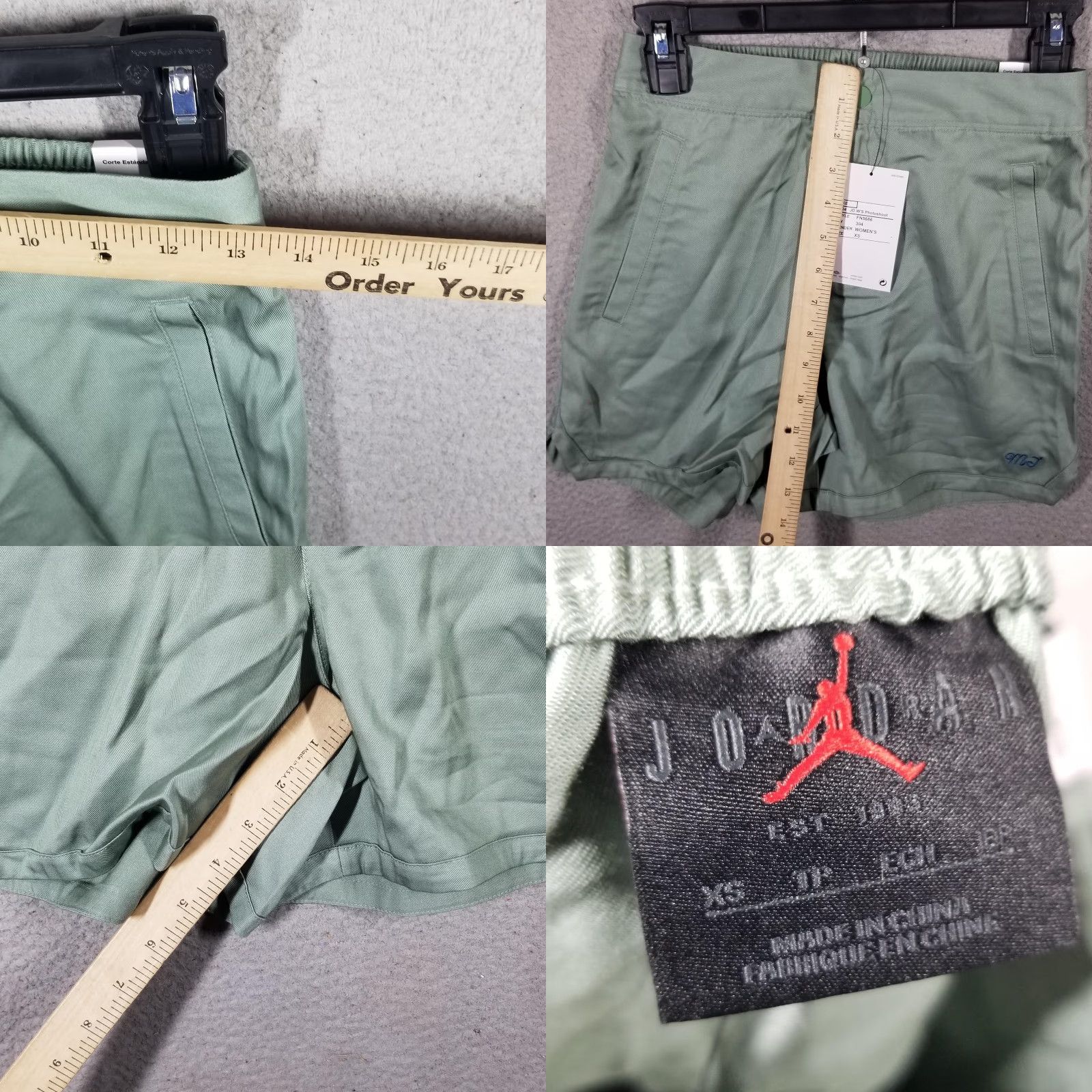 Jordan Brand Nike Jordan Shorts Women XS Green Athletic Casual Cotton Twill 2020s Size 26" / US 2 / IT 38 - 8 Thumbnail