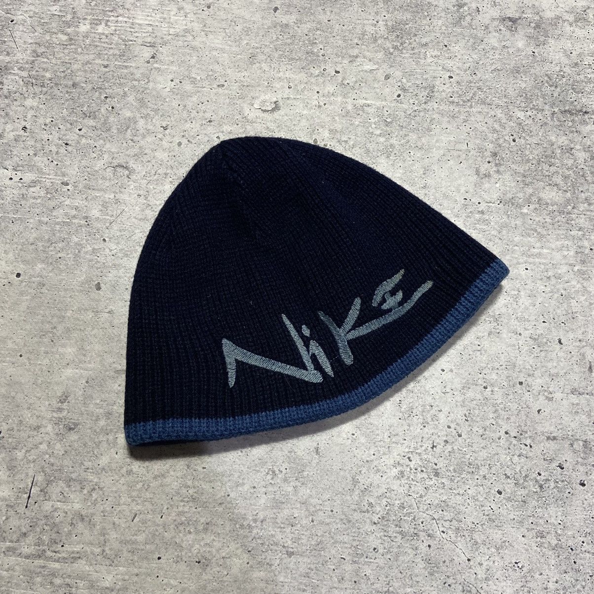 Pre-owned Nike X Vintage Nike Big Logo Hat Y2k Style In Blue