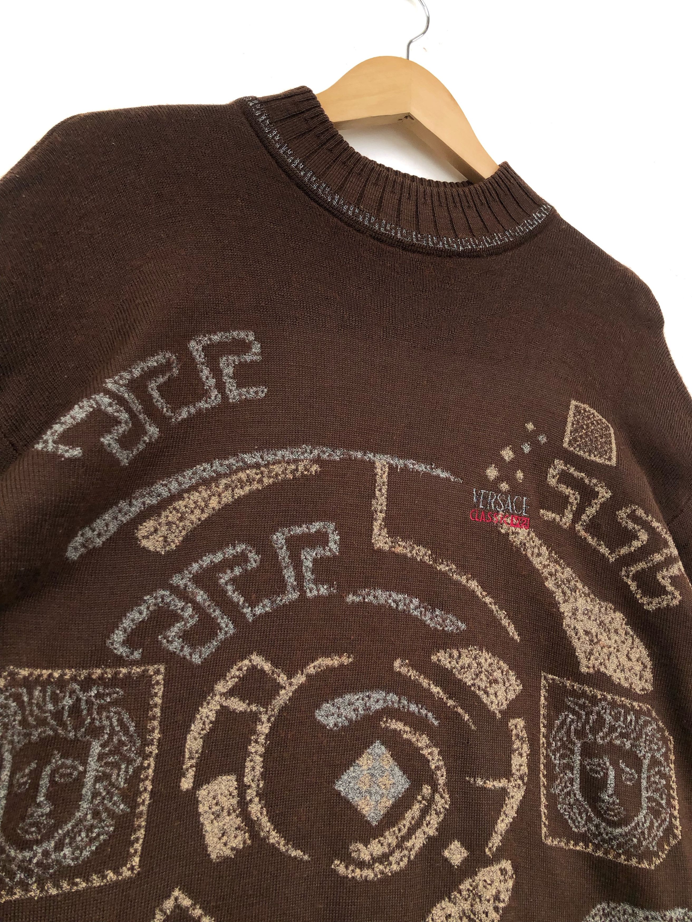 Versace RARE🔥80’S VERSACE CLASSIC V2 KNITTED PULLOVER Size US M / EU 48-50 / 2 - 6 Thumbnail