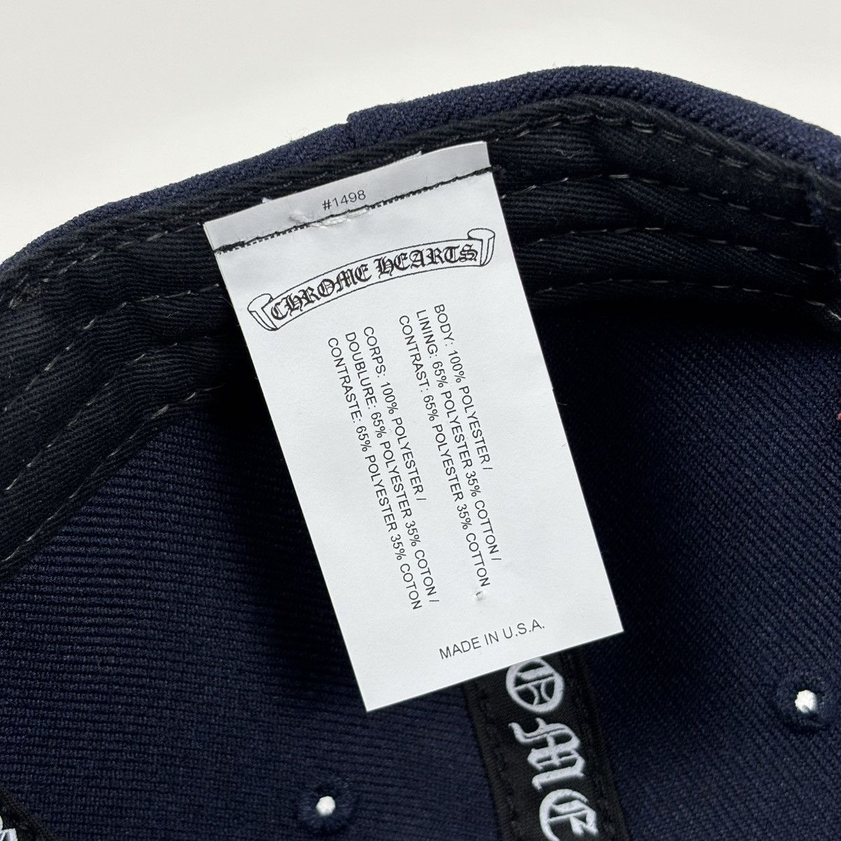 Chrome Hearts Chrome Hearts CH Baseball Hat Navy Red Size ONE SIZE - 8 Thumbnail
