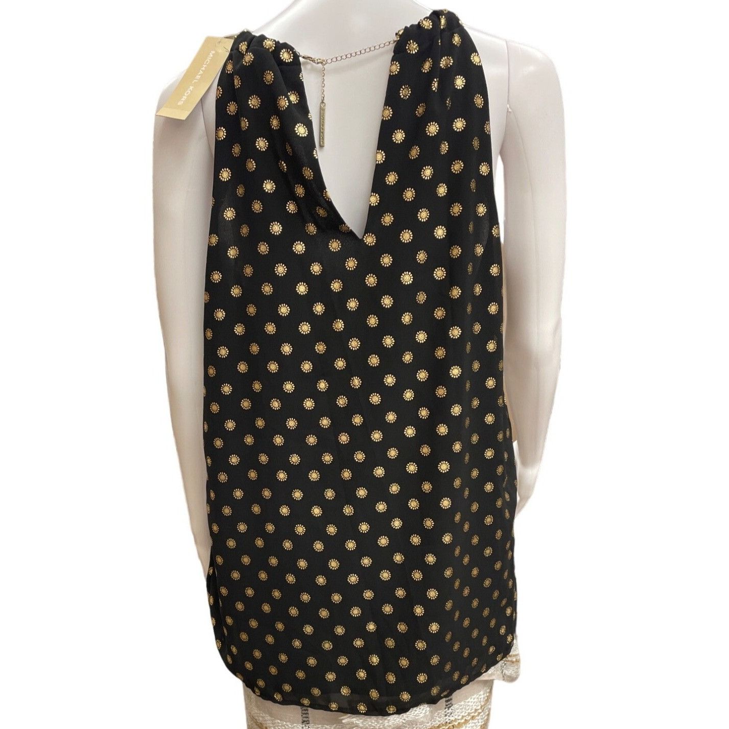 Michael Kors Michael Kors Women’ Black & Gold Sleeveless Blouse Size S Size S / US 4 / IT 40 - 2 Thumbnail