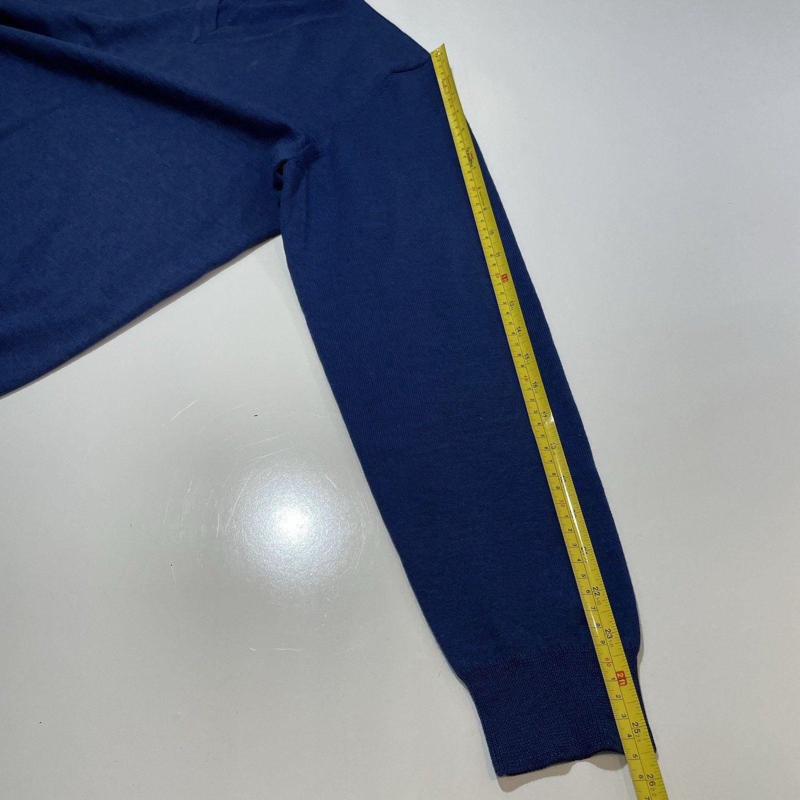 Joseph & Lyman Joseph & Lyman Men’s Merino Wool Vneck Pullover Sweater Blue Size US L / EU 52-54 / 3 - 6 Thumbnail