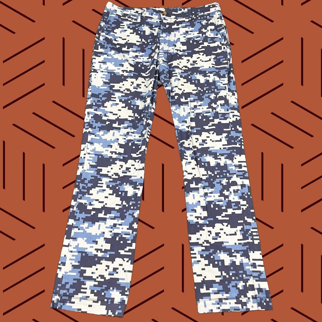 Vineyard Vines VINEYARD VINES Breaker Chino Pants Mens 34x32 Slim Fit Blue Digital Camo Print Classic Outdoor Preppy Size US 34 / EU 50 - 1 Thumbnail