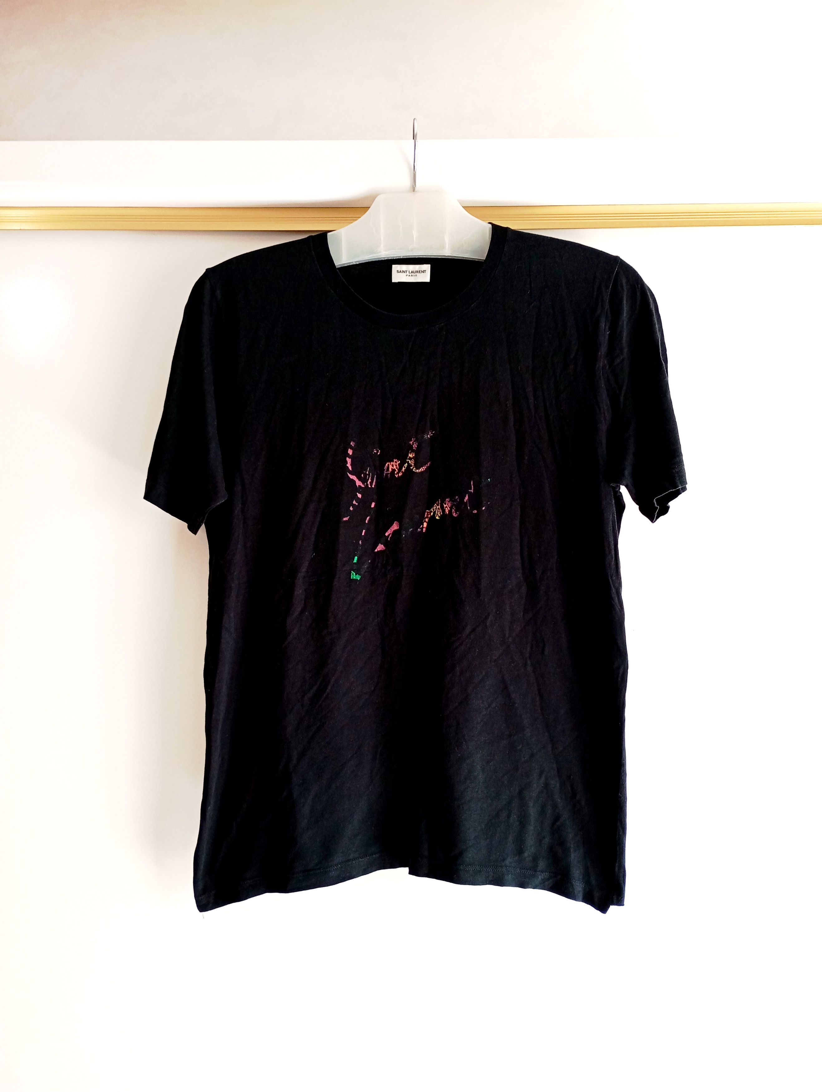 Saint Laurent Paris Saint Laurent Paris Signature Logo Black Tshirt Size US XS / EU 42 / 0 - 2 Thumbnail
