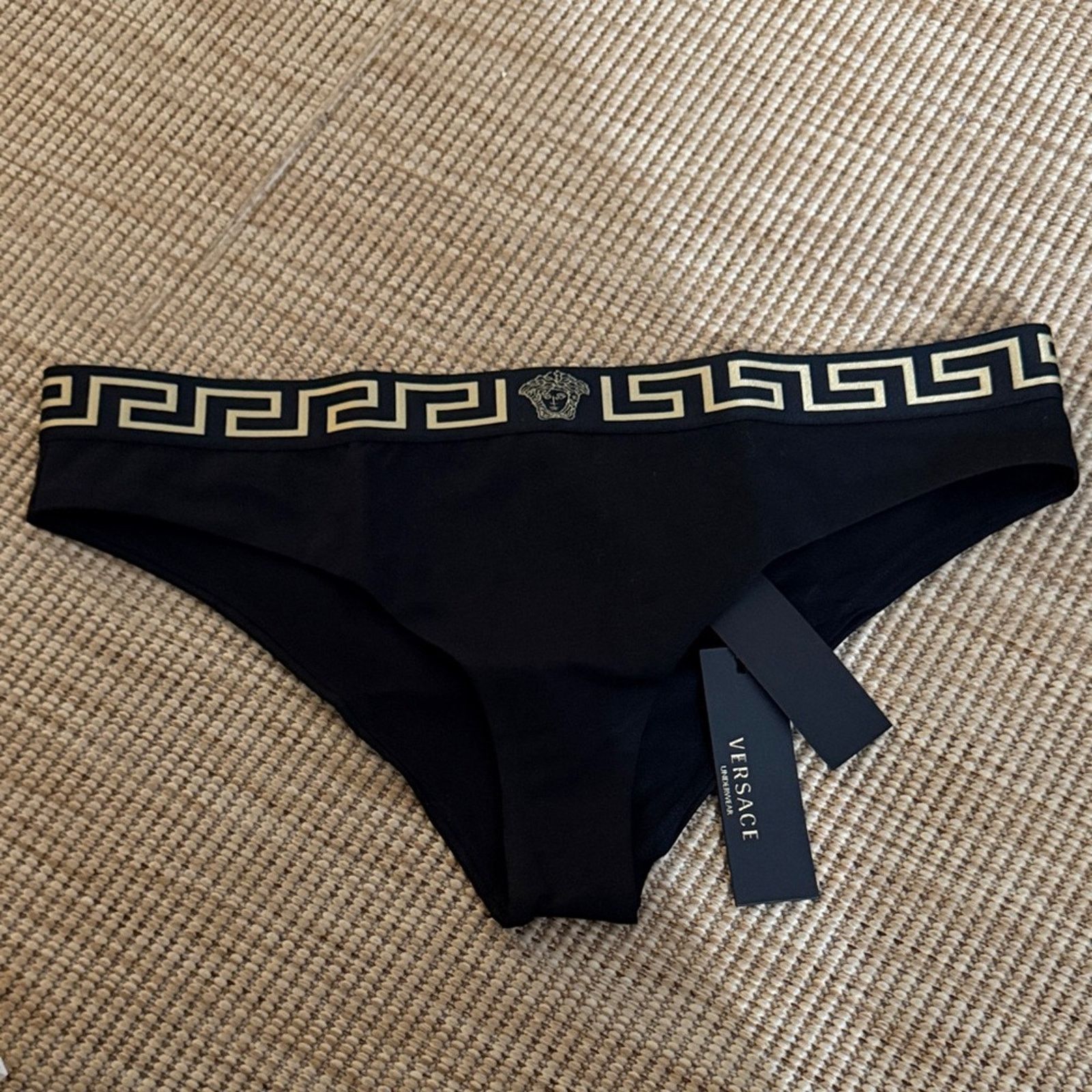 Versace NWT Versace Black Briefs with Gold Greek Key Size L Size ONE SIZE - 2 Thumbnail