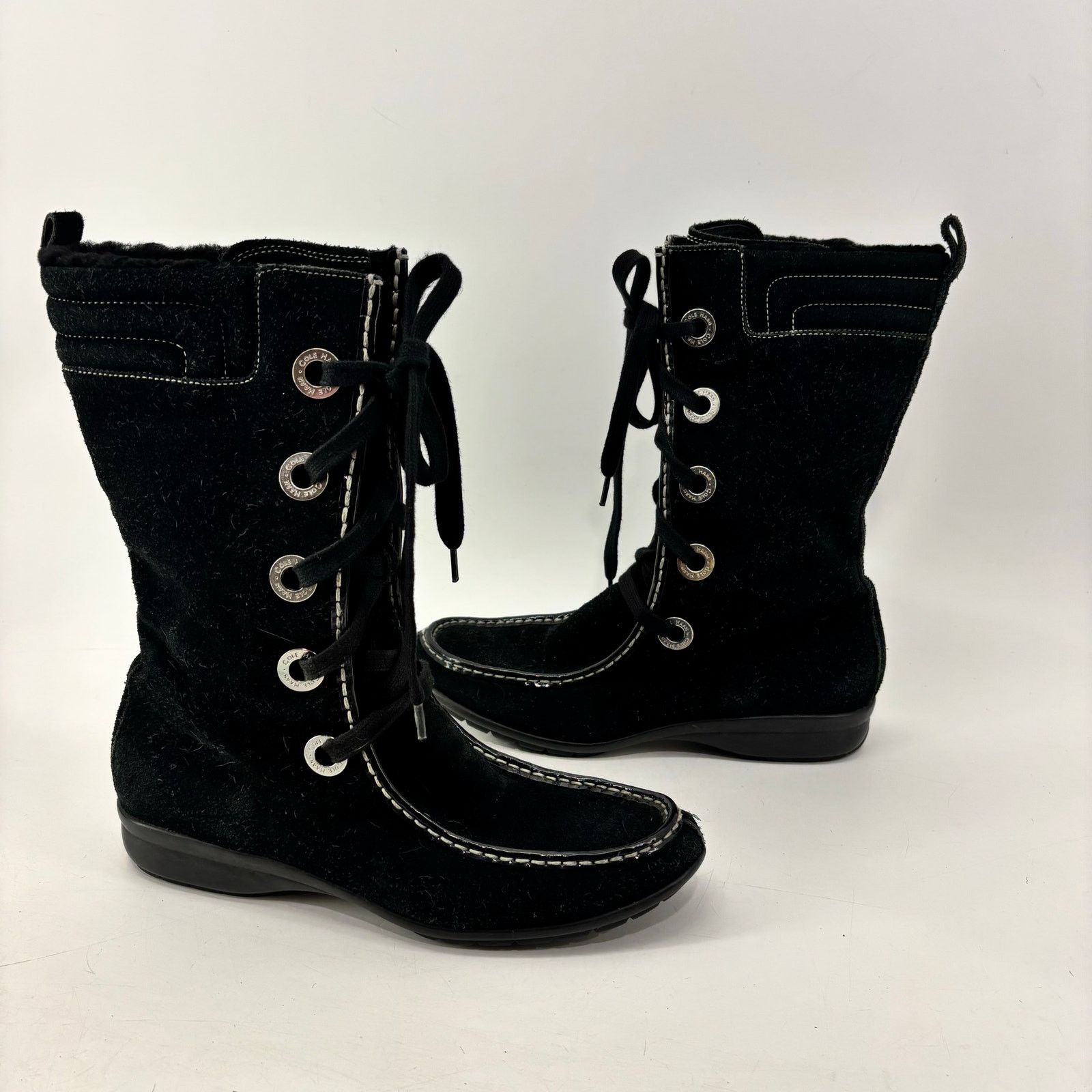 Cole Haan Cole Haan Women Size 9.5 Suede Sherpa Moccasin Boots Winter Size US 9.5 / IT 39.5 - 5 Thumbnail