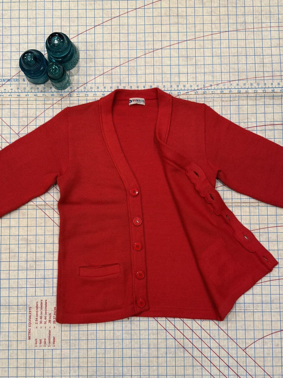 Van Vintage Van Jacket Boys Japan Red Cardigan Fits Size Small Size US S / EU 44-46 / 1 - 8 Thumbnail