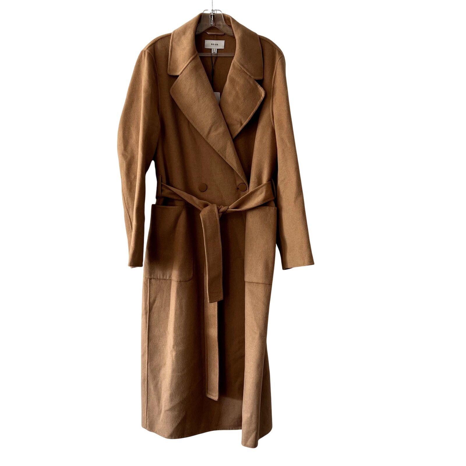 Reiss Reiss Lucia Double-Breasted Wool-Blend Coat in Camel Size XL / US 12-14 / IT 48-50 - 5 Thumbnail