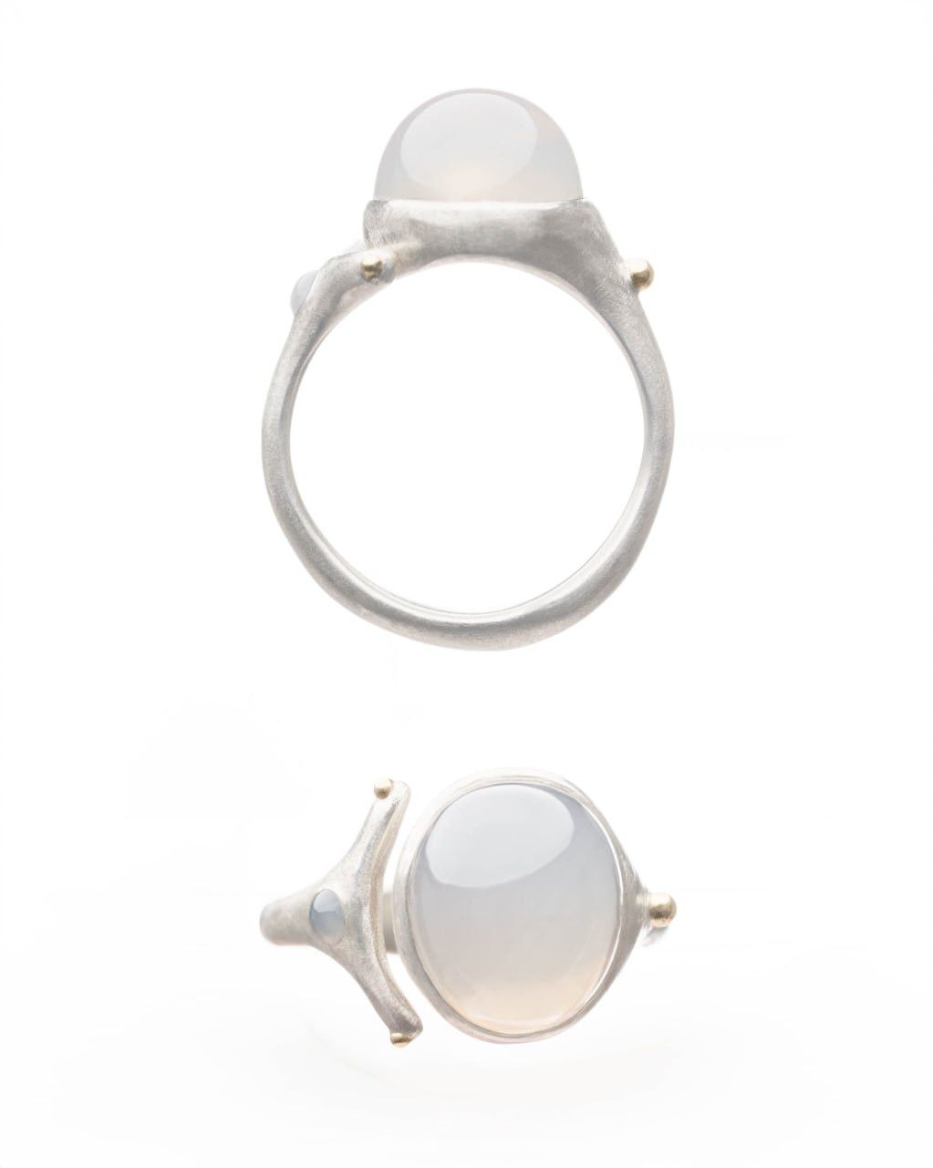 Other KAI / 925 Silver Ring with Quartz & Chalcedony Size ONE SIZE - 3 Thumbnail