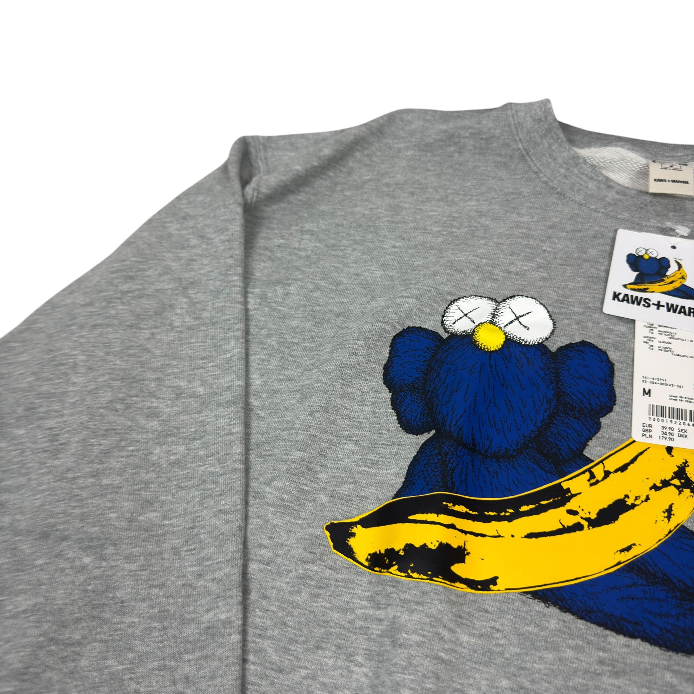 Kaws × Uniqlo Uniqlo KAWS + Warhol UT Men Gray Cotton Graphic Sweatshirt M Size US M / EU 48-50 / 2 - 3 Thumbnail