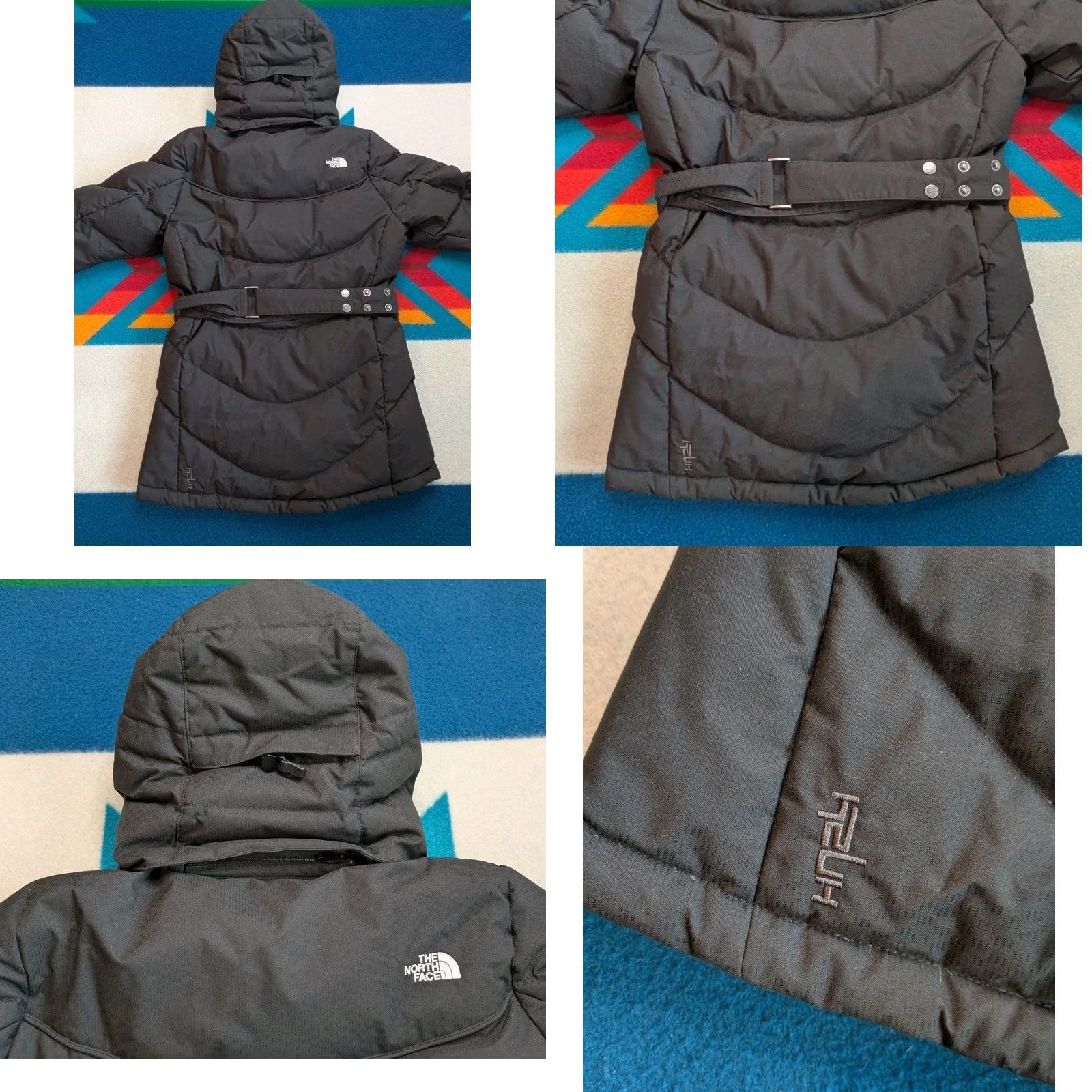 The North Face North Face Womens Small Black Hooded 600 Down Puffer Jacket Full Zip Belted Size S / US 4 / IT 40 - 8 Thumbnail