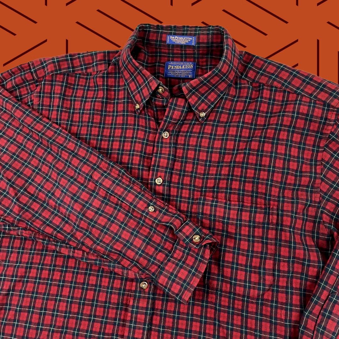 Pendleton VINTAGE 90s Pendleton Shirt Men XL Ruthven Tartan Virgin Wool Button Down Hiking Size US XL / EU 56 / 4 - 1 Thumbnail