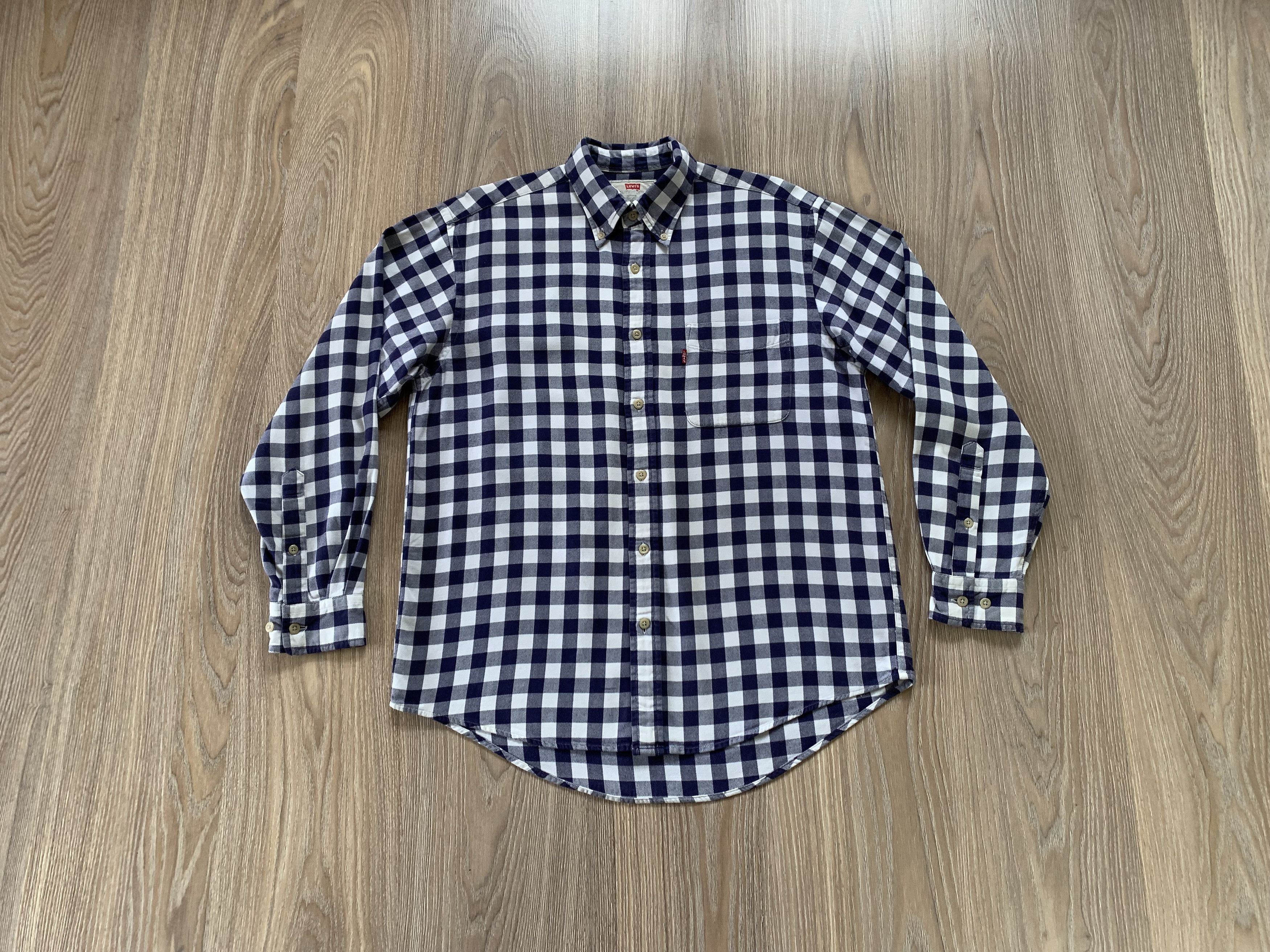 Rare Levi's Mens Button Up Long Sleeve Plaid Shirt