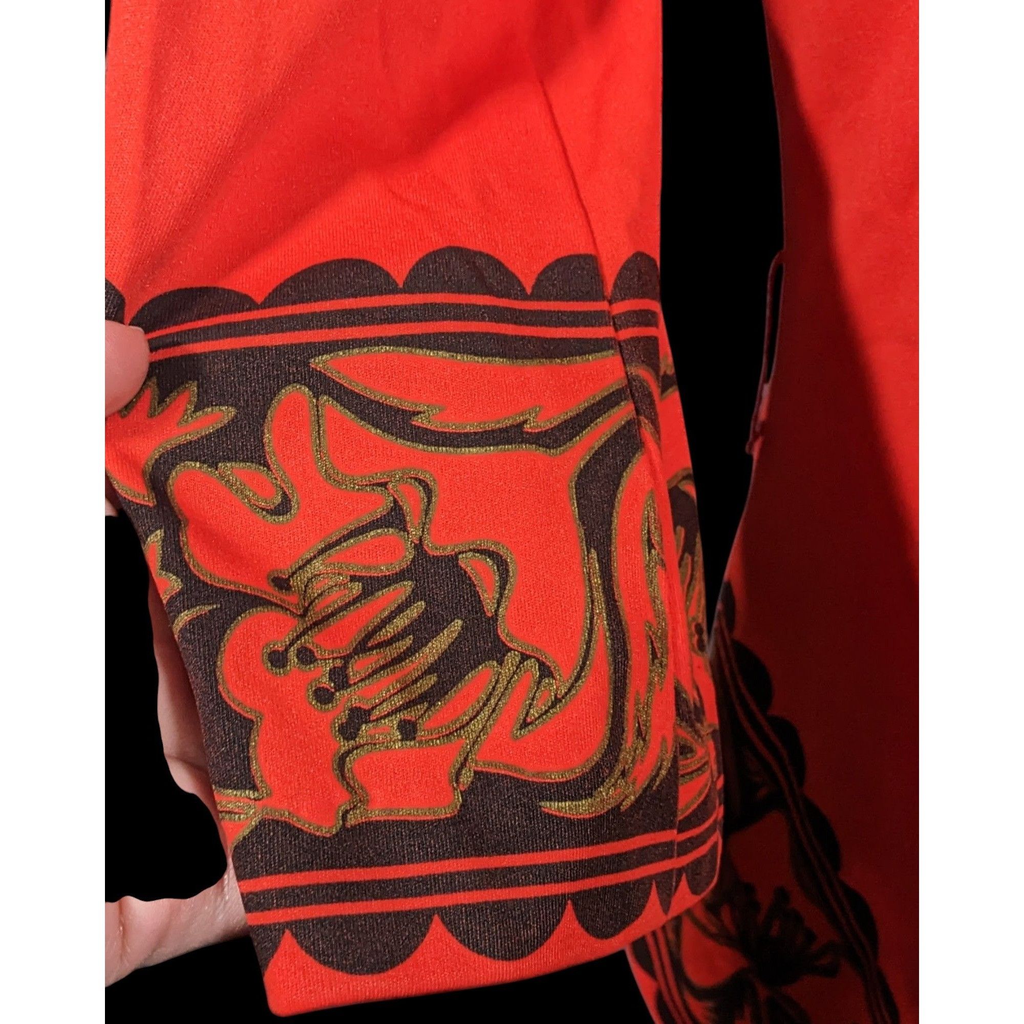 Other Vintage 70s Miss Shaheen Red And Black Gothic Tunic Size 12 Size XL / US 12-14 / IT 48-50 - 3 Thumbnail