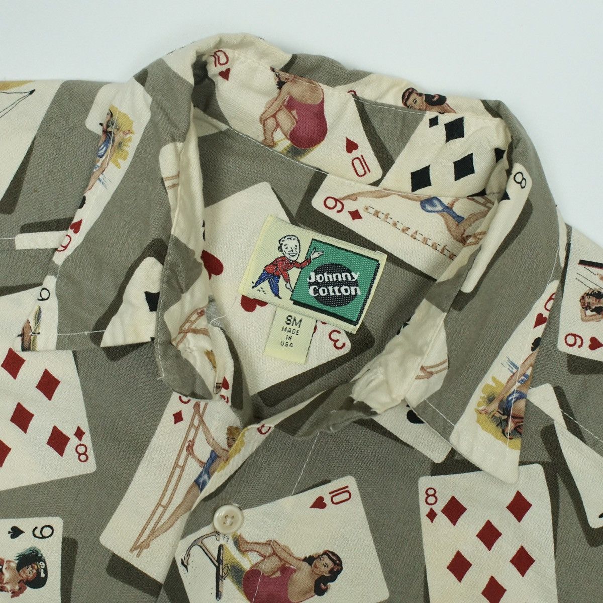 Vintage *NoTariff Johnny Cotton Domino Card Printed Shirts Size US S / EU 44-46 / 1 - 4 Thumbnail
