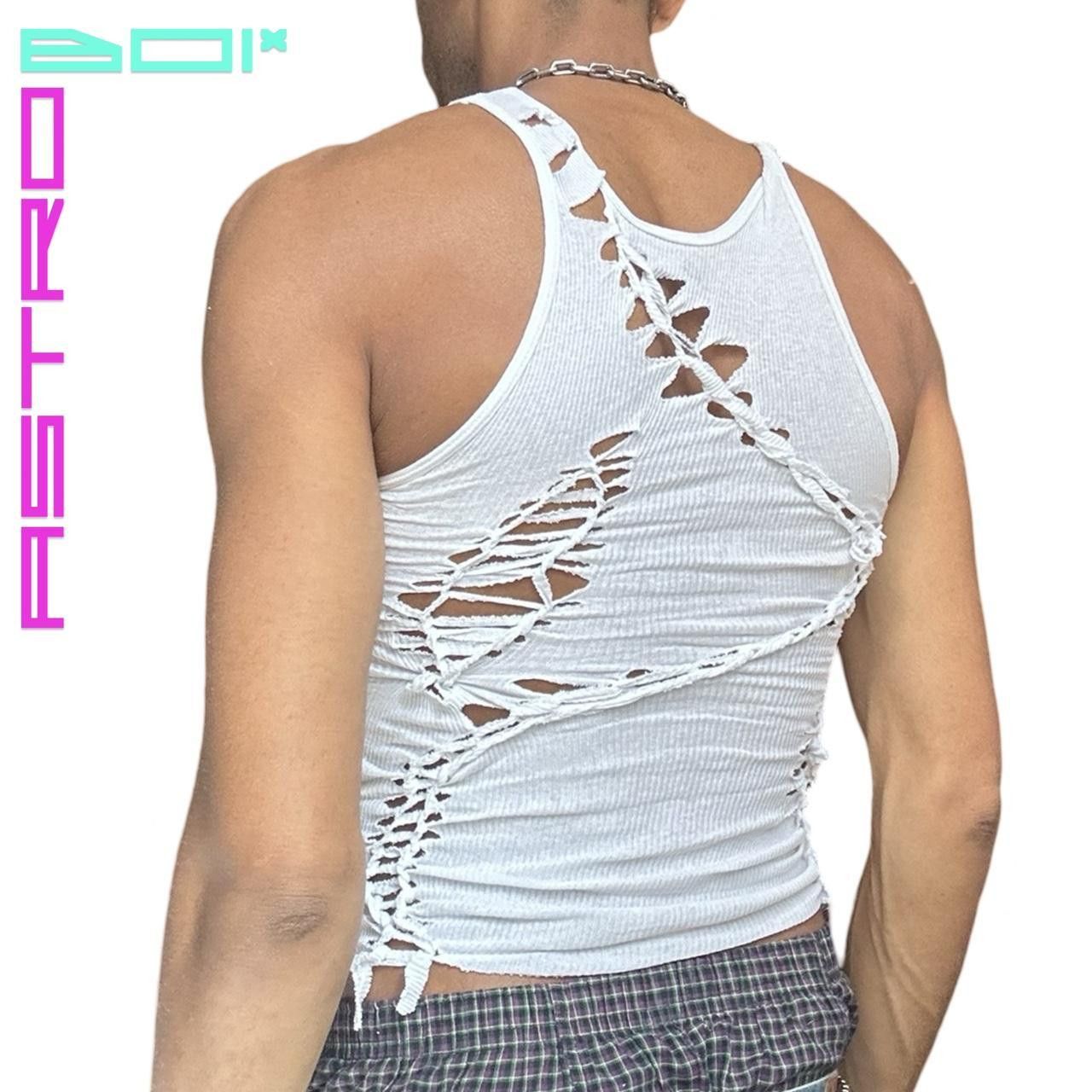 Hanes ASTROBOI* White Slim Fit Ribbed Braided Tank Top - Medium Size US M / EU 48-50 / 2 - 4 Thumbnail