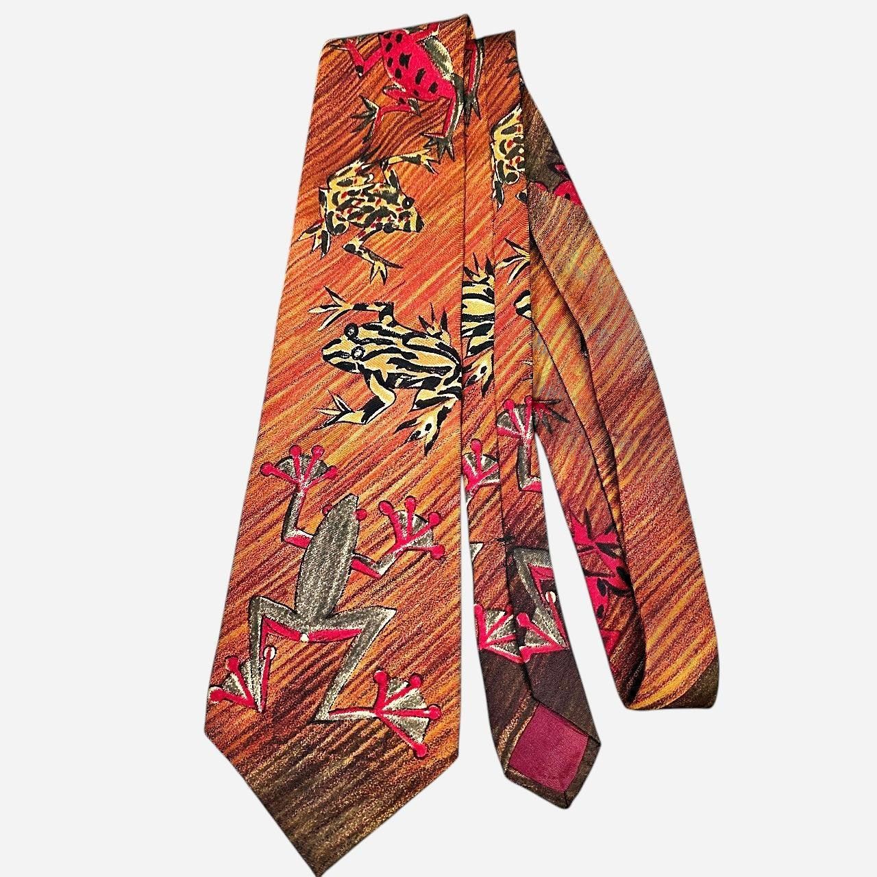 WWF WWF World Wildlife Fund Mens Silk Tie Frogs #102 58"L Size ONE SIZE - 1 Thumbnail