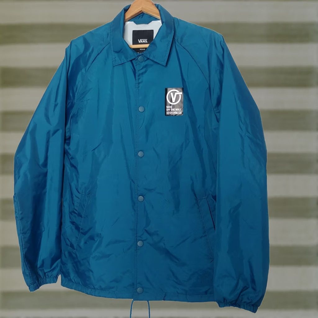 Vans VINTAGE VANS Jacket M Green Off The Wall Teal Snap Retro Skater Military Spec Size US M / EU 48-50 / 2 - 1 Thumbnail