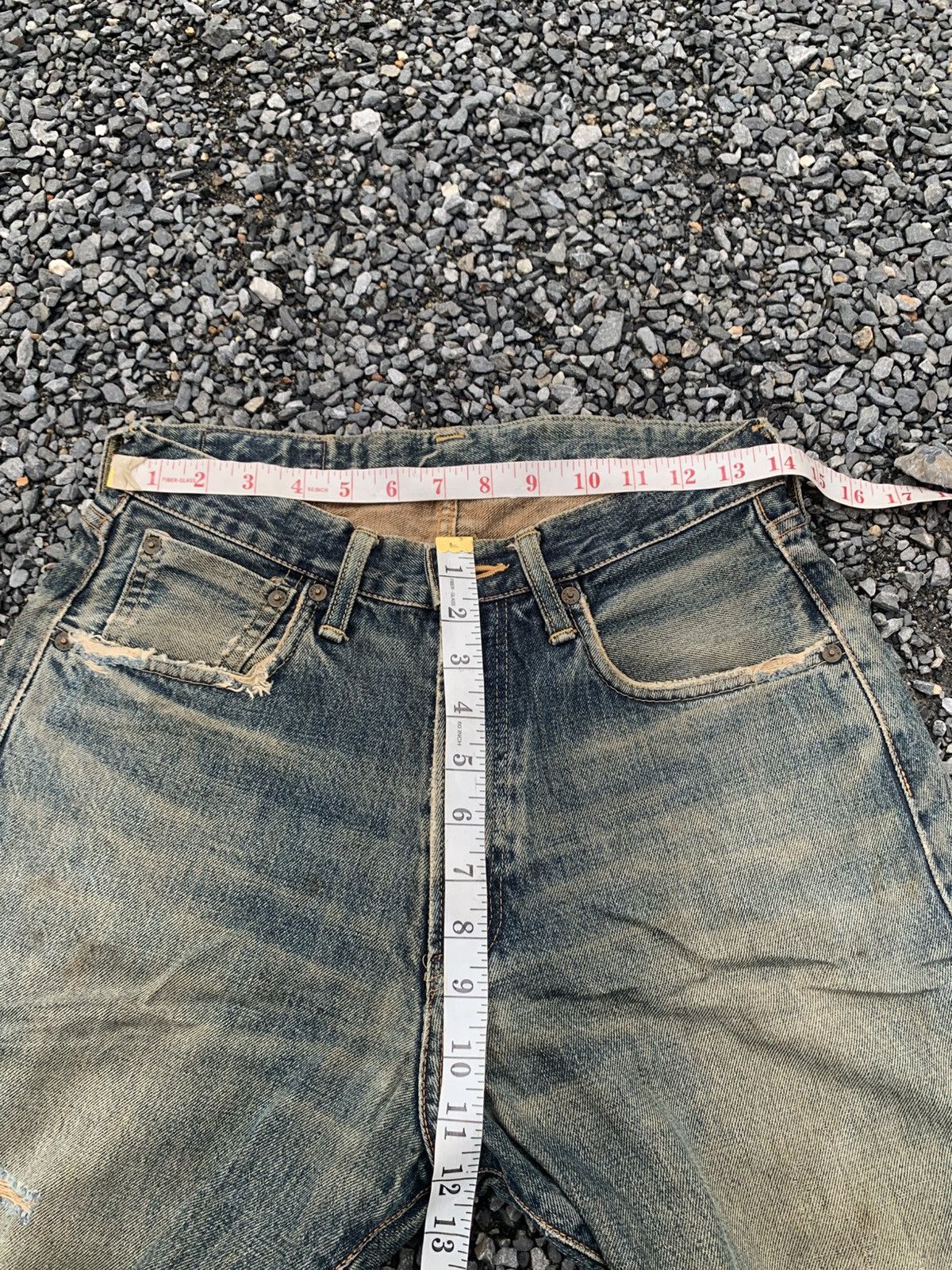 Edwin VINTAGE EDWIN 505 SELVEDGE BAGGY RUSTY DISTRESSED DENIM Size US 28 / EU 44 - 17 Thumbnail